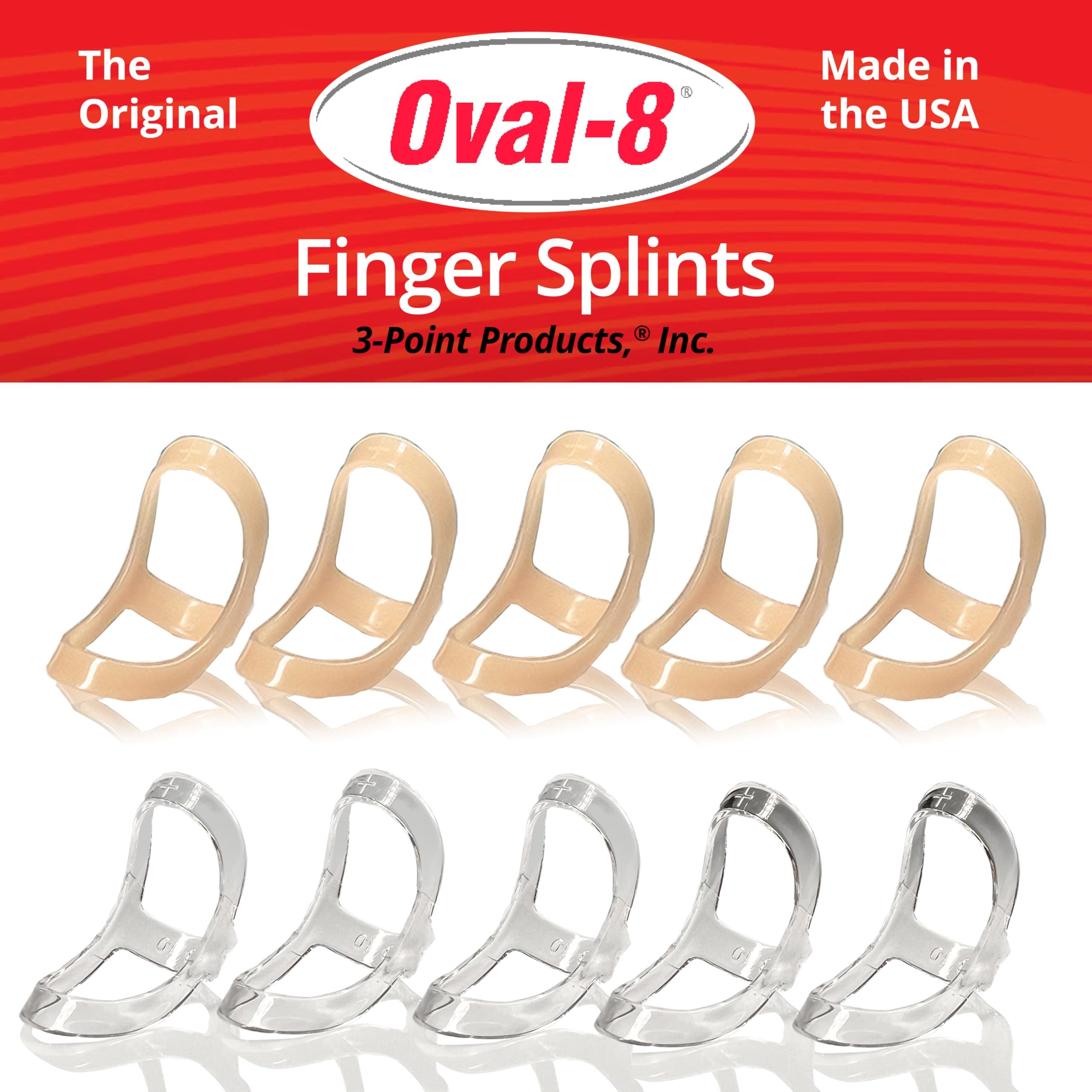 3-Point Products Oval-8 Finger Splint Size 11 (Pack of 5)
