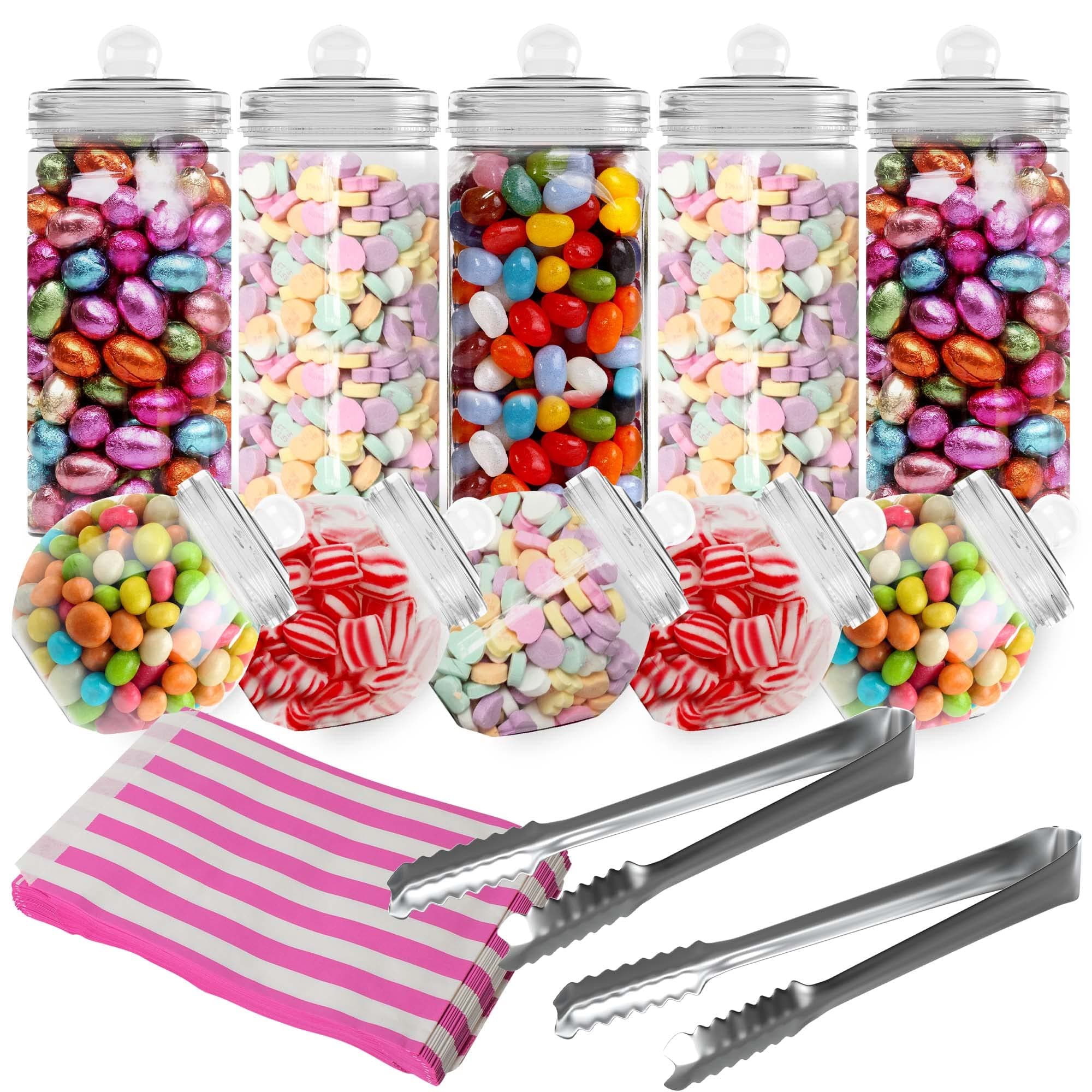 HEFTMAN 10 Retro Plastic Sweet Jars Set