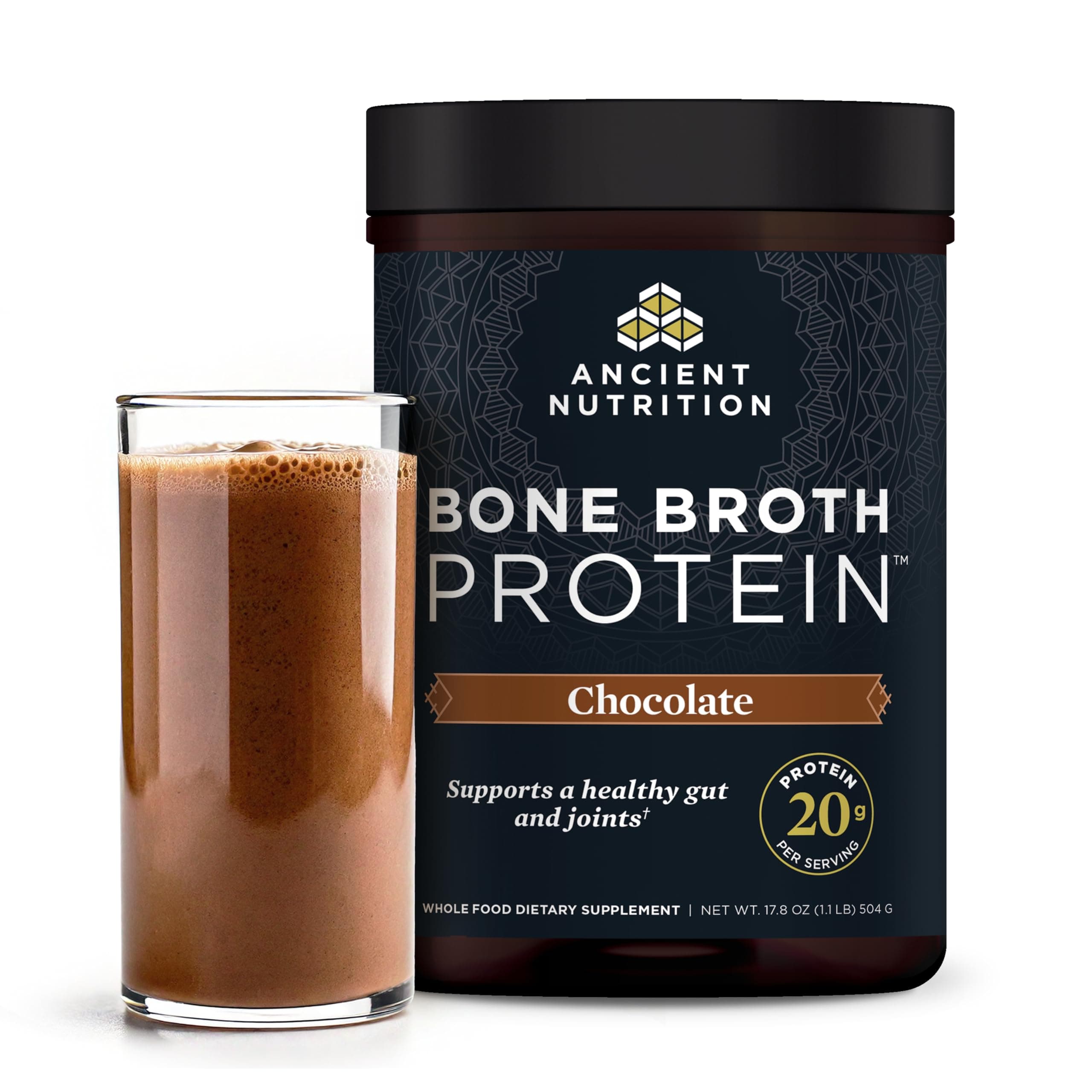 Bone Broth Protein, Chocolate, 17.8 oz (504 g)