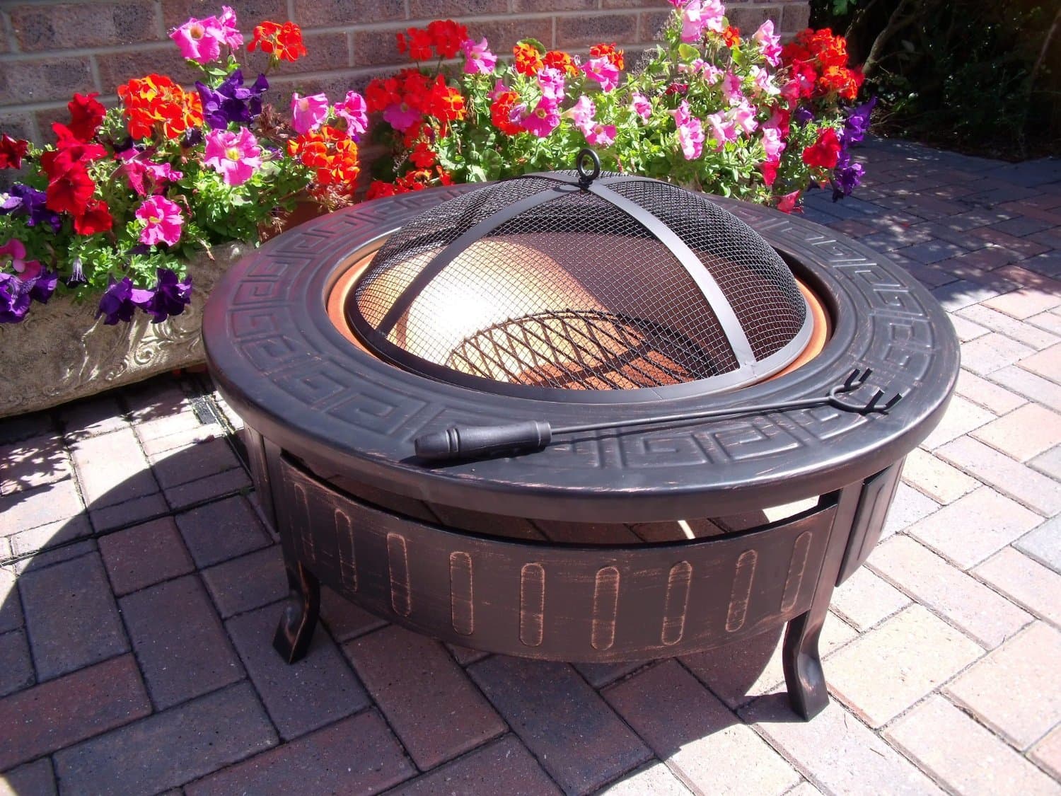 AmbienceOutdoors Round Patio Fire Pit Decking Firepit Garden Heater Table Brazier