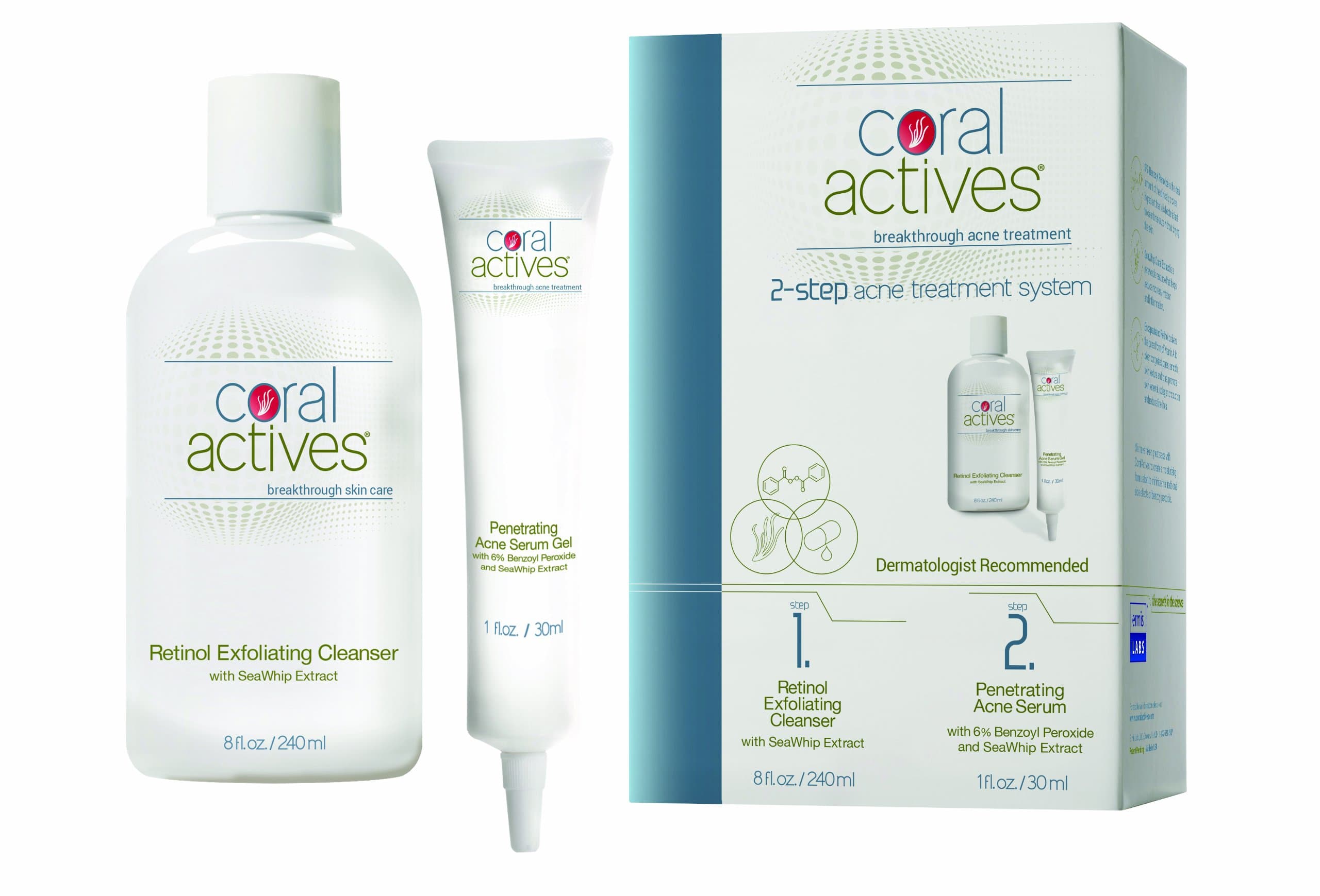 Coral Actives 2-Step Acne Treatment System, 9 Ounce