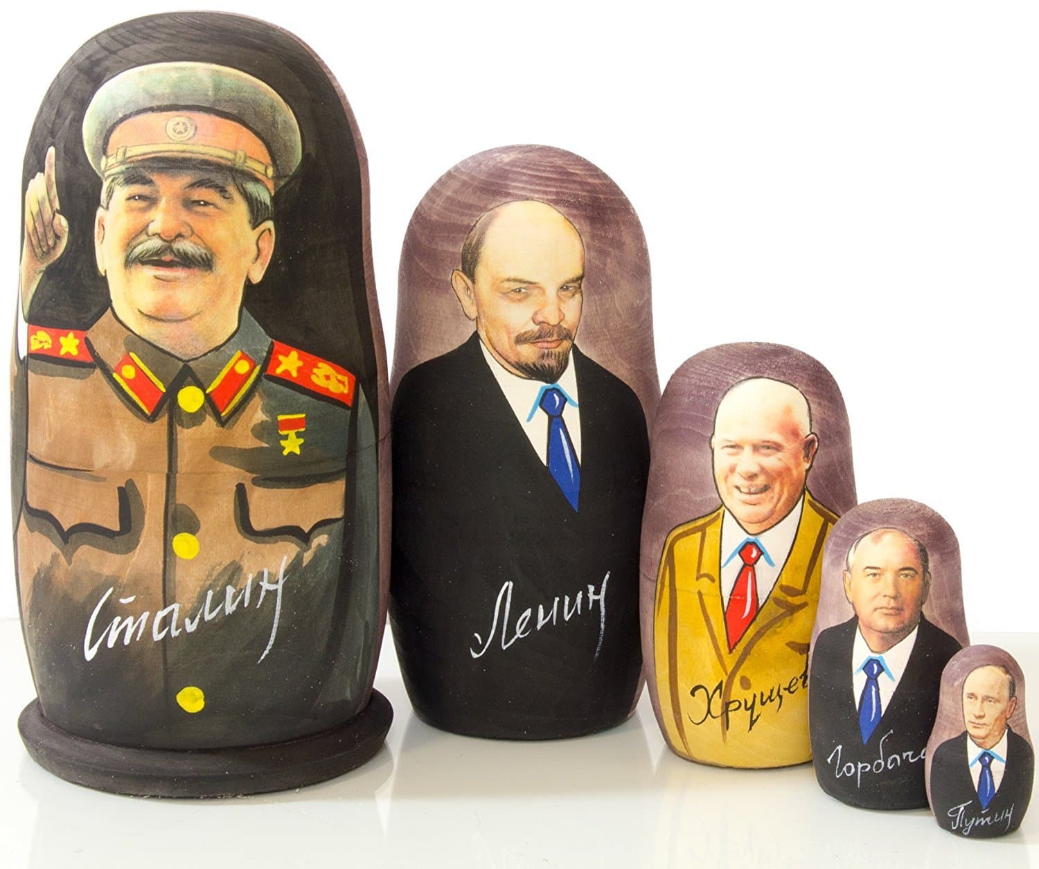 Nesting Doll - Russian Leaders (6.75``(5 Dolls in 1), Joseph Stalin)