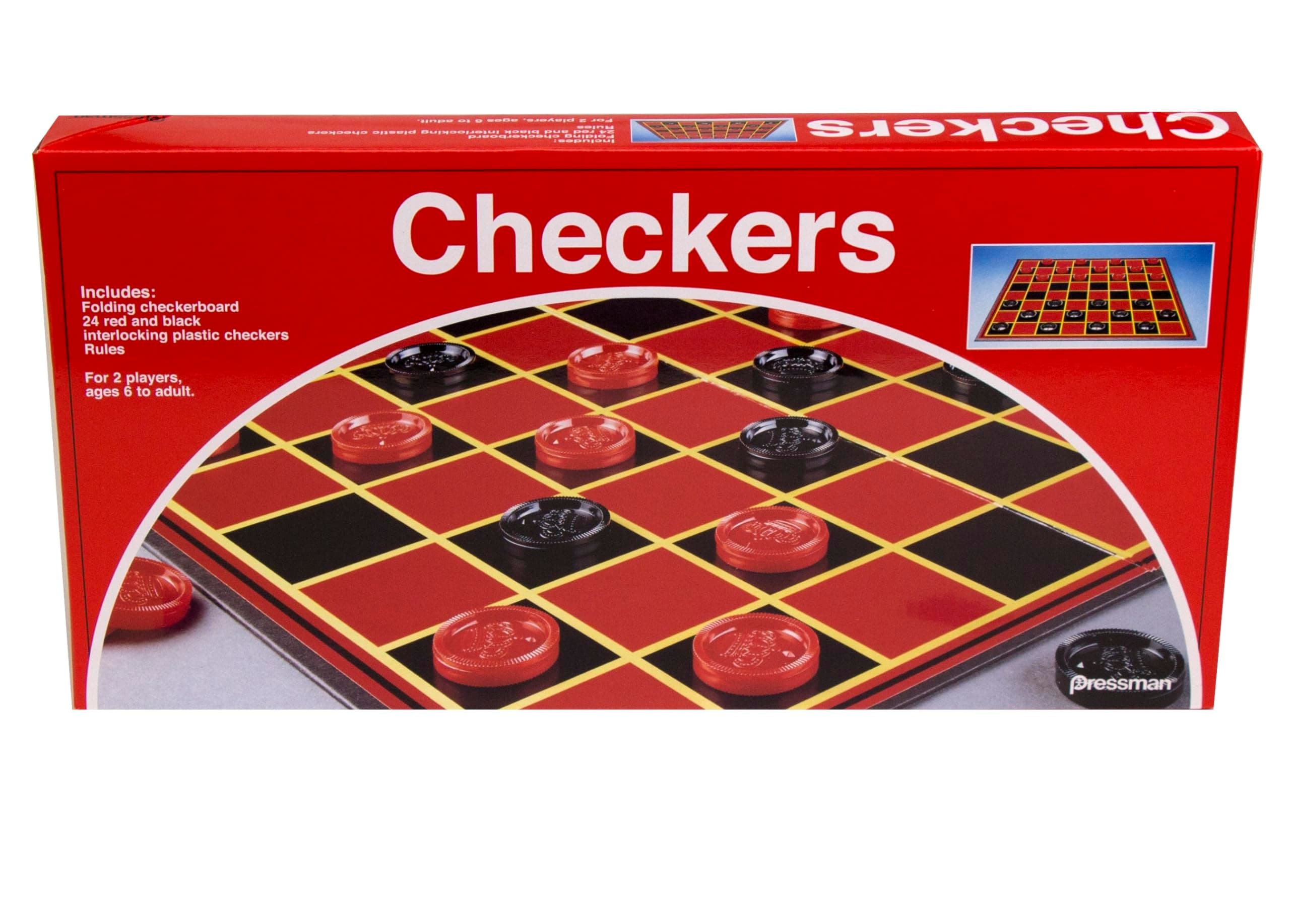 Pressman Checkers Folding Board Games - Red & Black