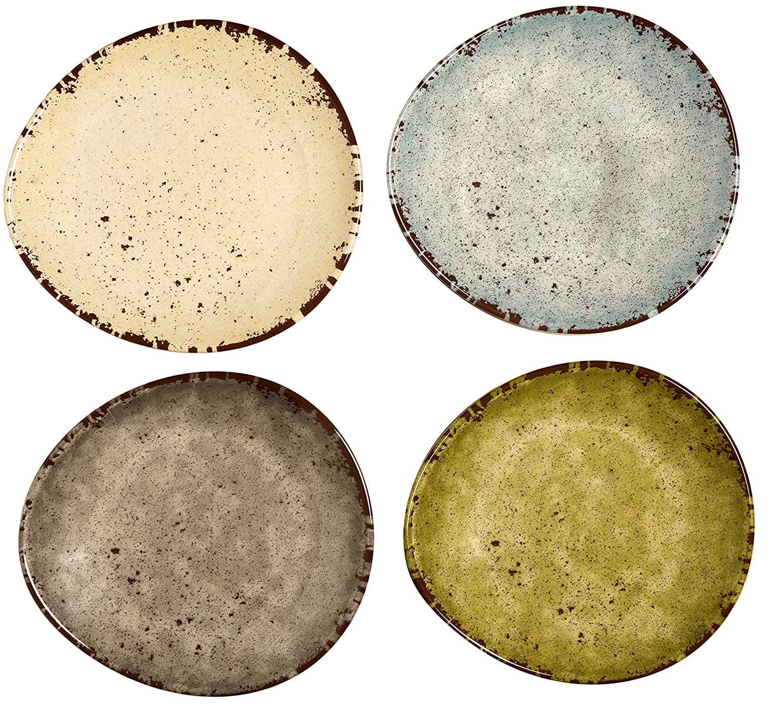 Melange 6-Piece 100% Melamine Salad Plate Set (Egg Collection) | Shatter-Proof and Chip-Resistant Melamine Salad Plates | Color: Multicolor