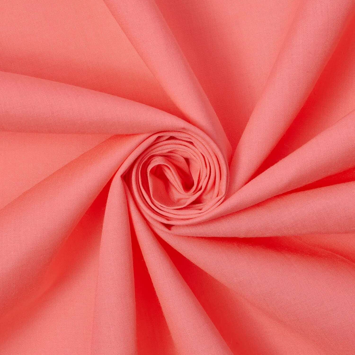 Cotton Polyester Broadcloth (44/45 Inch) Plain Weave Fabric by The Yard - for Sewing Fashion Apparel, Decor, & More (Coral, 1 Yard)