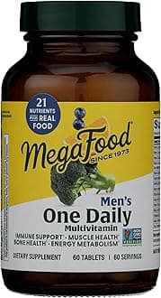 One Daily Mens Multivitamins - Multivitamin for Men - Vitamin C, Vitamin D3 & Vitamin B12 - Muscle, Energy Metabolism & Immune Support - Vegetarian, Gluten Free - 60 Tablets, 60 Servings