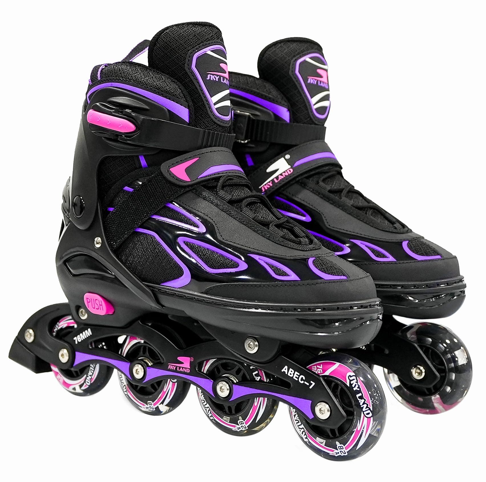 Professional Inline Skates with 8 Illuminated Wheels - Comfortable Roller Skates for Kids And Teens-Pink (EU 35-38) TMX-015-M