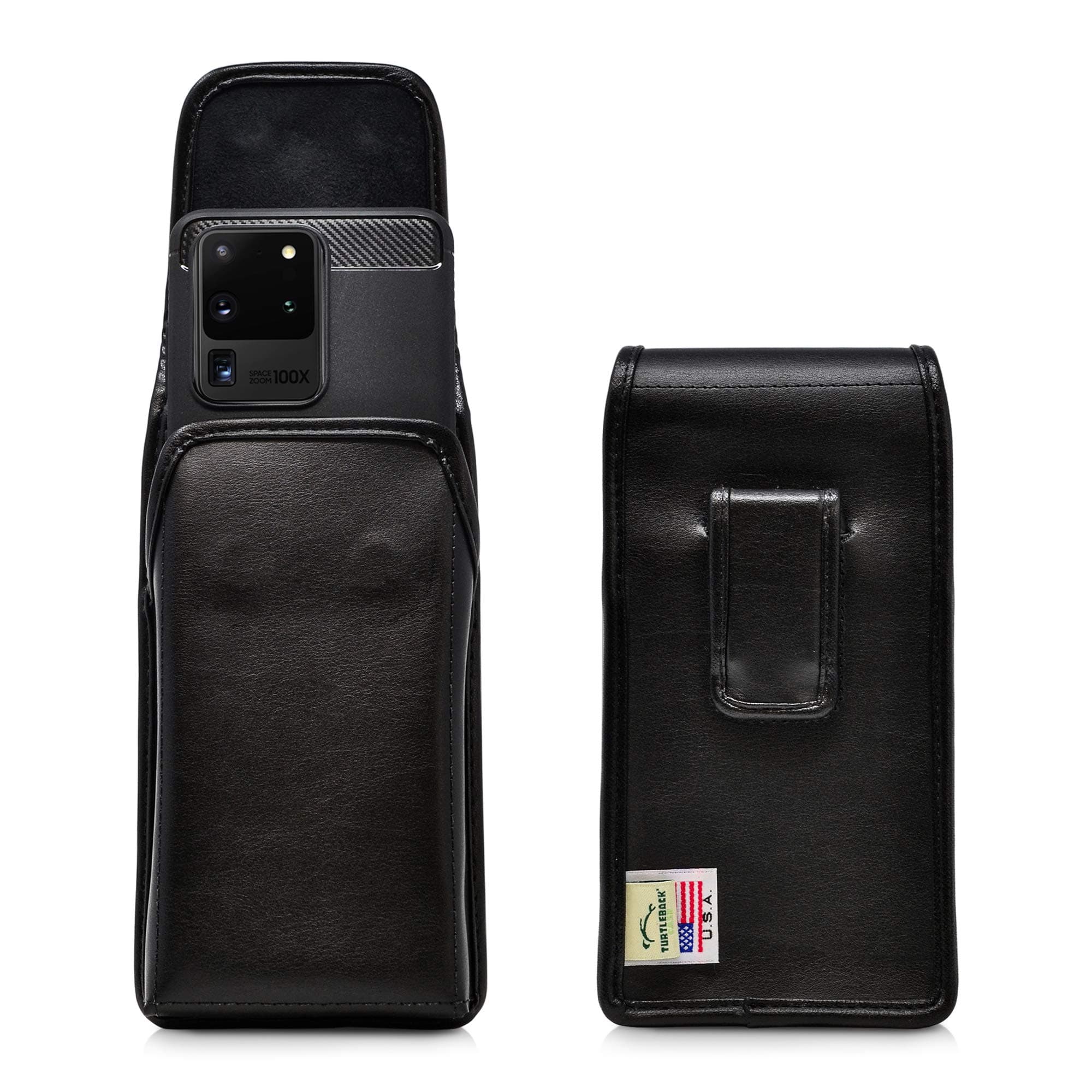 Turtleback Holster Designed for Galaxy S20 Ultra (2020) Vertical Belt Case Black Leather Pouch with Executive Belt Clip