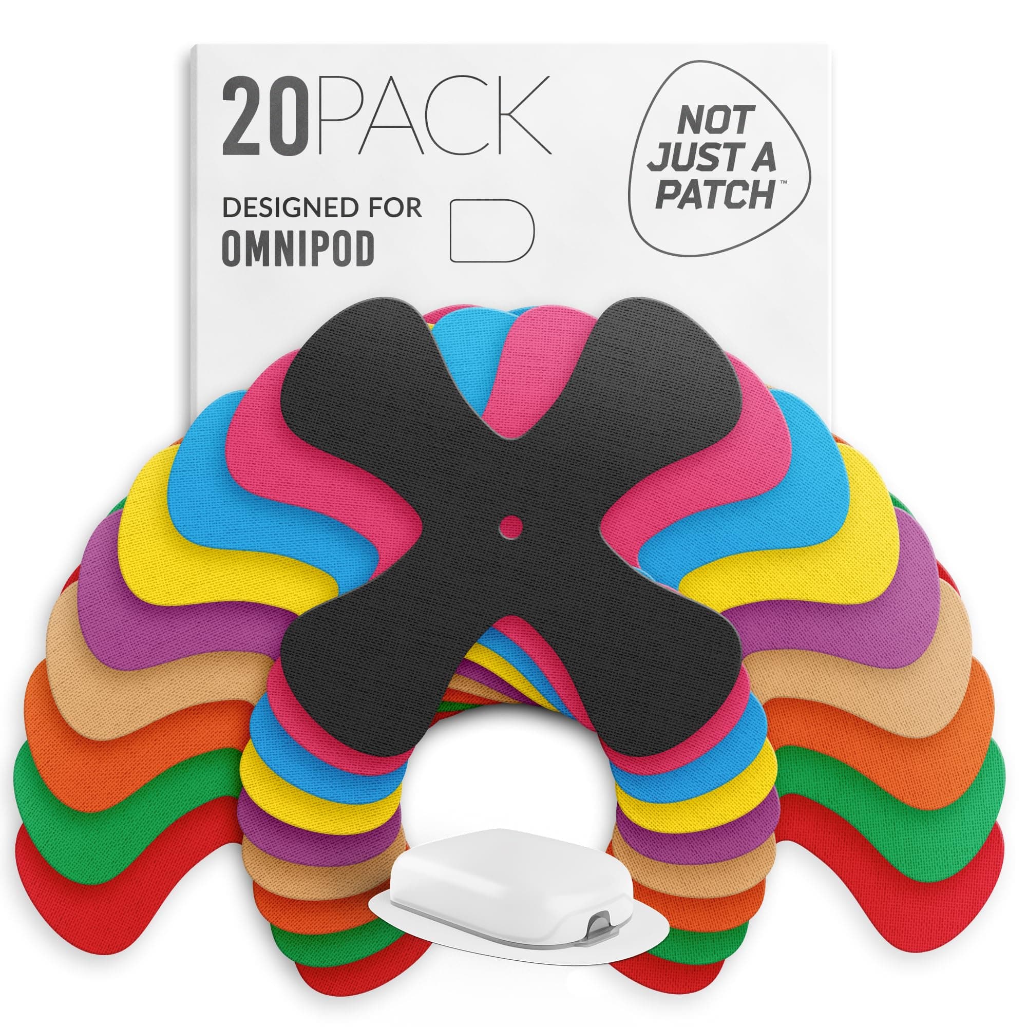 Not Just A Patch Omnipod 5 Adhesive Patches (20 Pack) - Durable for Active Lifestyle for 10-14 Days - Omnipod Covers in Mixed Colors