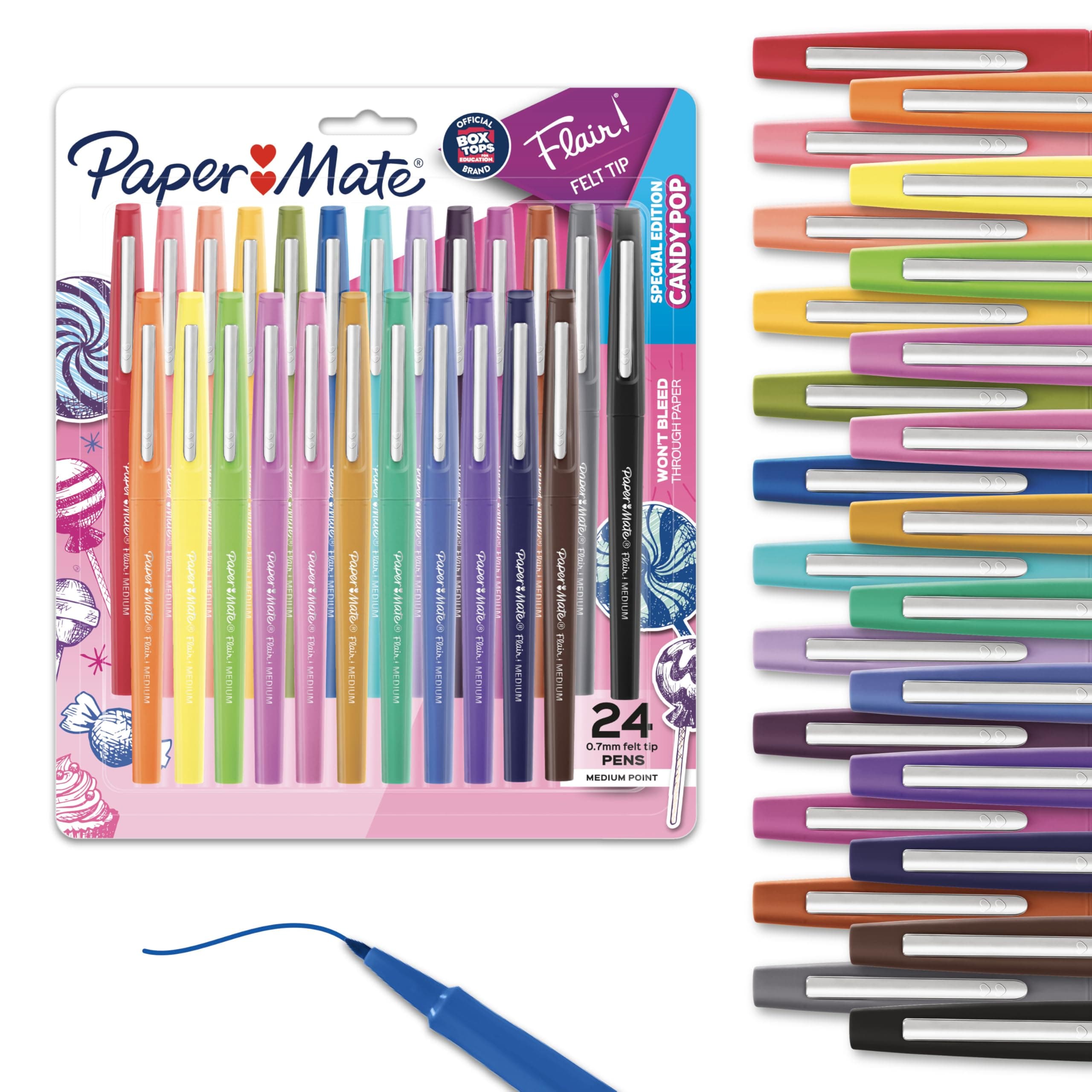 Flair Felt Tip Pens, Medium Point (0.7mm), 24 Count - Back to School, Teacher Supplies, Arts & Crafts