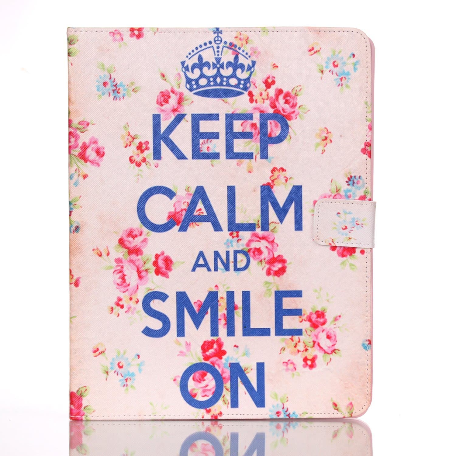 amhello Keep Calm and Smile New Present Leather Flip Smart Stand Case Soft Cover Protect Shell for Apple iPad Air 1 9.4 inch