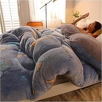 RRNAR Down Duvet, Cashmere Quilt, Quilt/quilts, Comforter, Winter Quilt Thicken Lamb Cashmere Duvet for All Seasons, Soft and Durable Heavy Quilts, Machine Washable,A,180x220cm(4kg) [Energy Class A]