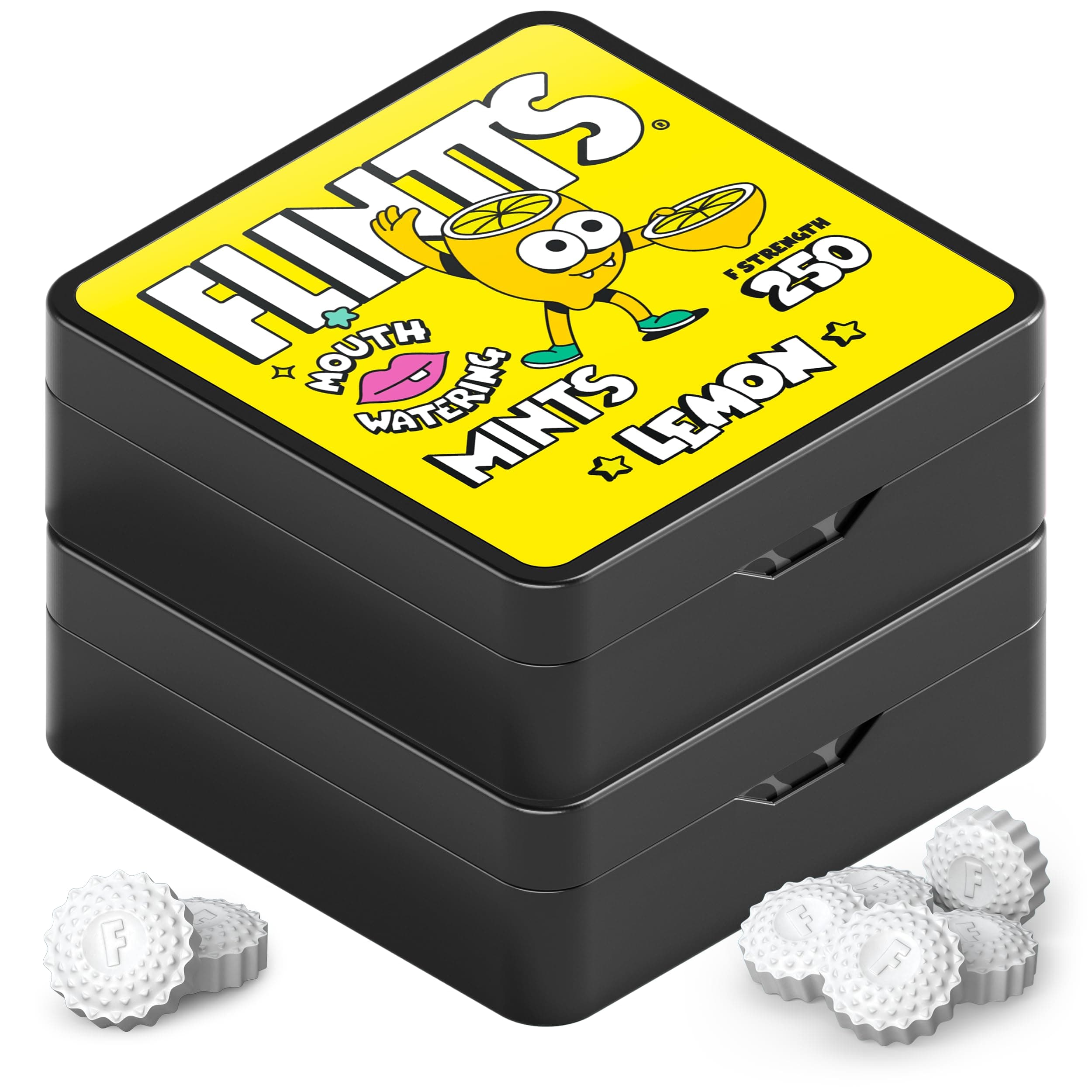 Mints Lemon Stash (2x Refill Lemon) - Sugar Free Mints - Breath Mints Pocket Size - Mouth Watering Mints for Oral Health - Breath Freshener Mints - Dry Mouth Products