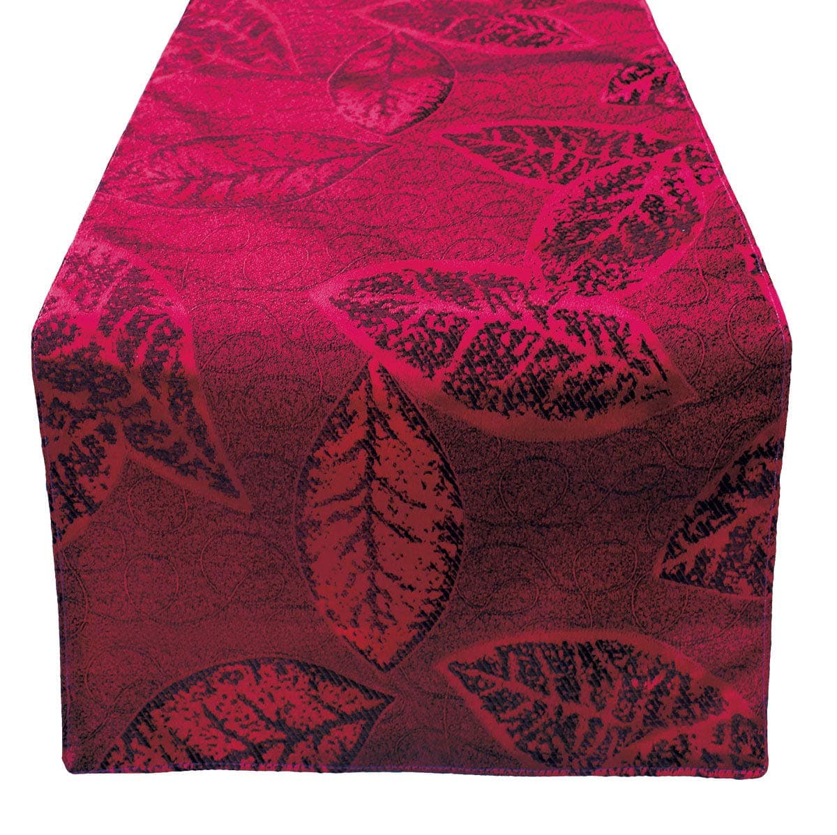 Red Table Runner 108 Inches Rustic Leaf - Burgundy Red Table Runners Polyester for Valentines Day Dining Decoration, Fancy Christmas Family Dinner, Xmas Gathering / Party 13 in x 108 inch Clearance