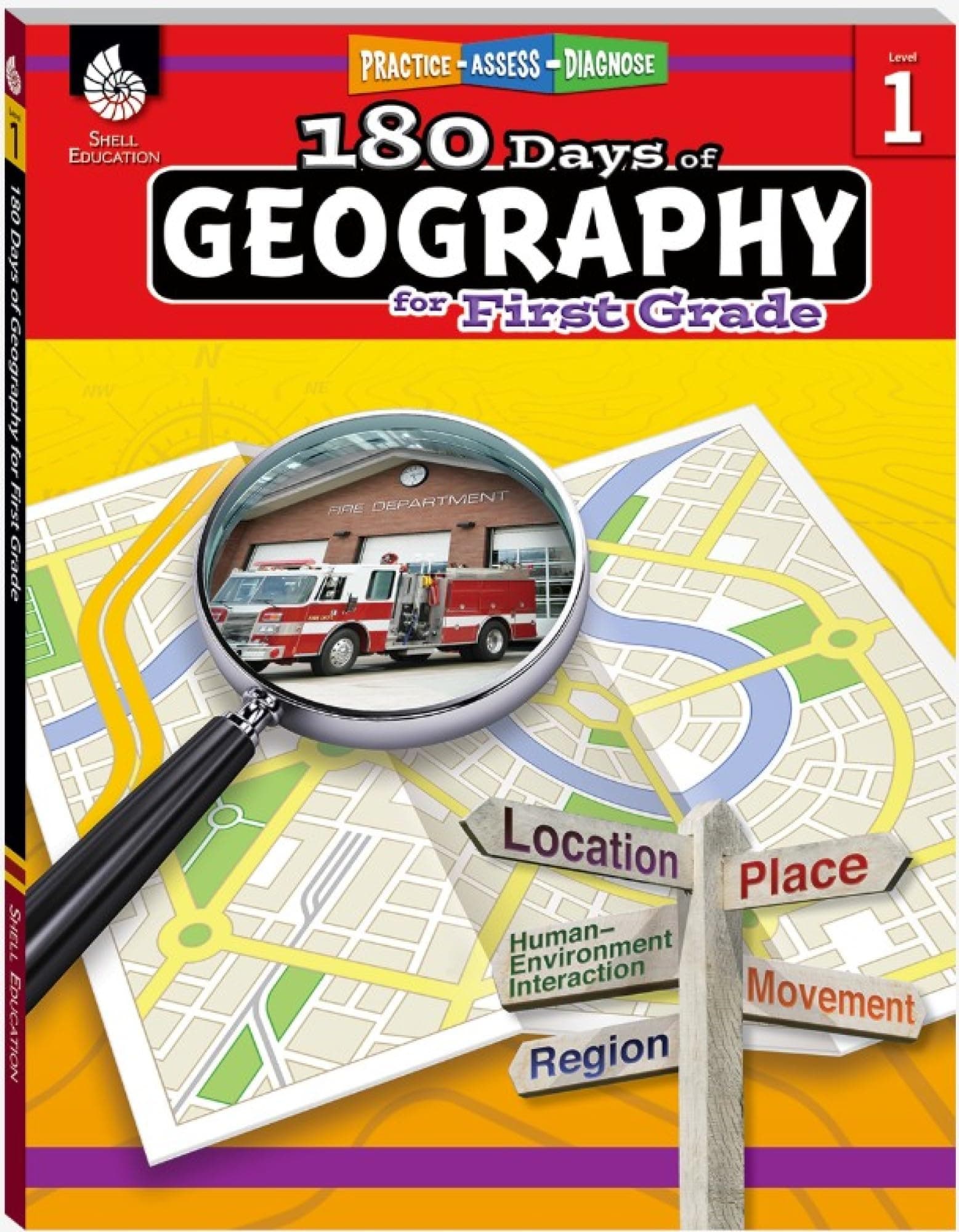 180 Days™: Social Studies, Geography for 1st Grade Practice Workbook for Classroom and Home, Cool and Fun Practice Created by Teachers