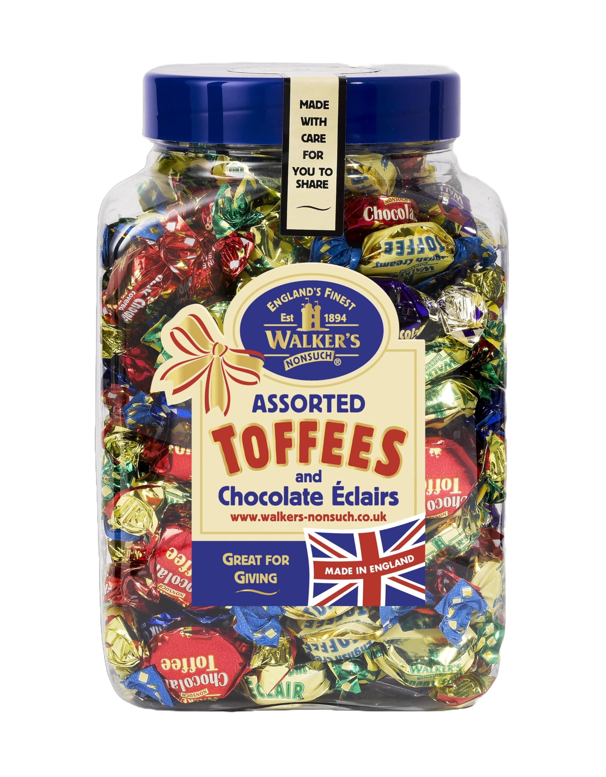 WALKERS NONSUCH Assorted Toffees and Chocolate Eclairs Jars 1.25 kg