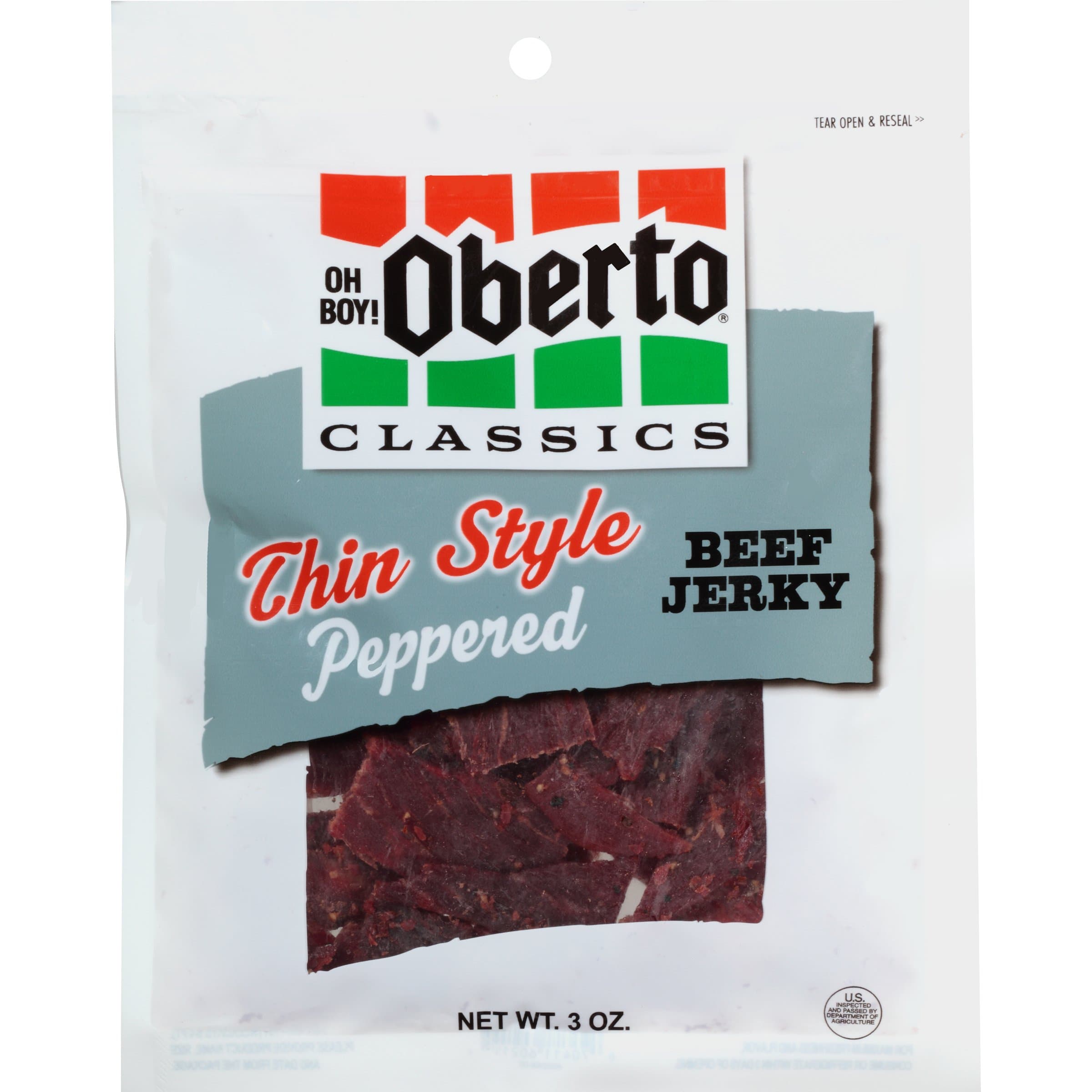 Classics Peppered Thin Style Beef Jerky, 3 Ounce Bag (Pack of 2)