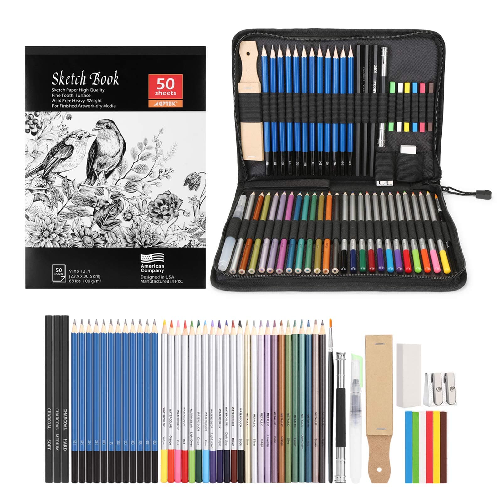 53pcs Drawing Pencils Set