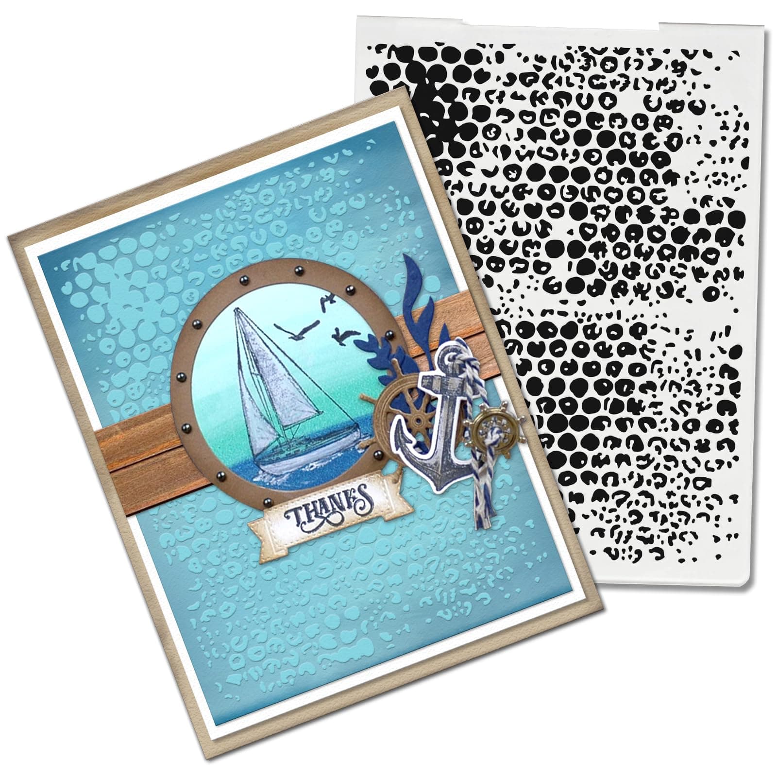 Water Drop Plastic Embossing Folder for Card Making, 3D Textured Dots DIY Craft Template, Raindrop for Scrapbooking Photo Album Supplies