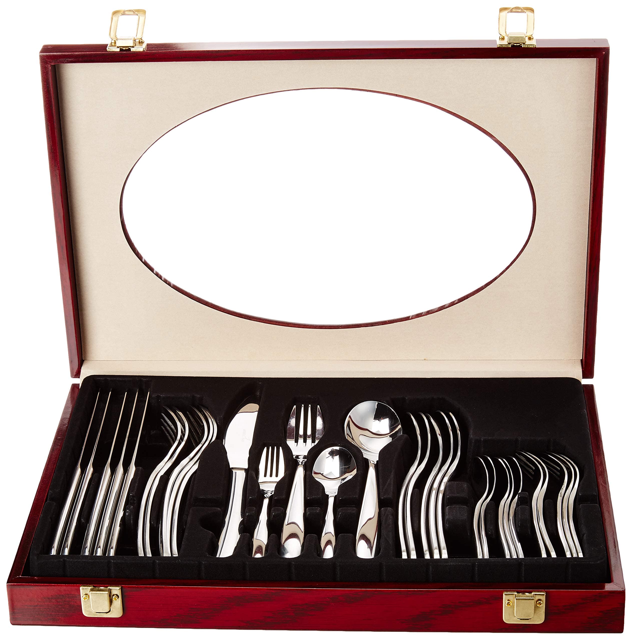 Cutlery Set Wedding Gift - House Warming Gift. In Solid Wooden Gift Box. Stylish. 30 pieces of Absolute Luxury.