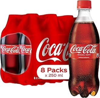 Coca-Cola Original Taste Soft Drink Pet Bottle, 250 Ml (Pack 0F 8)