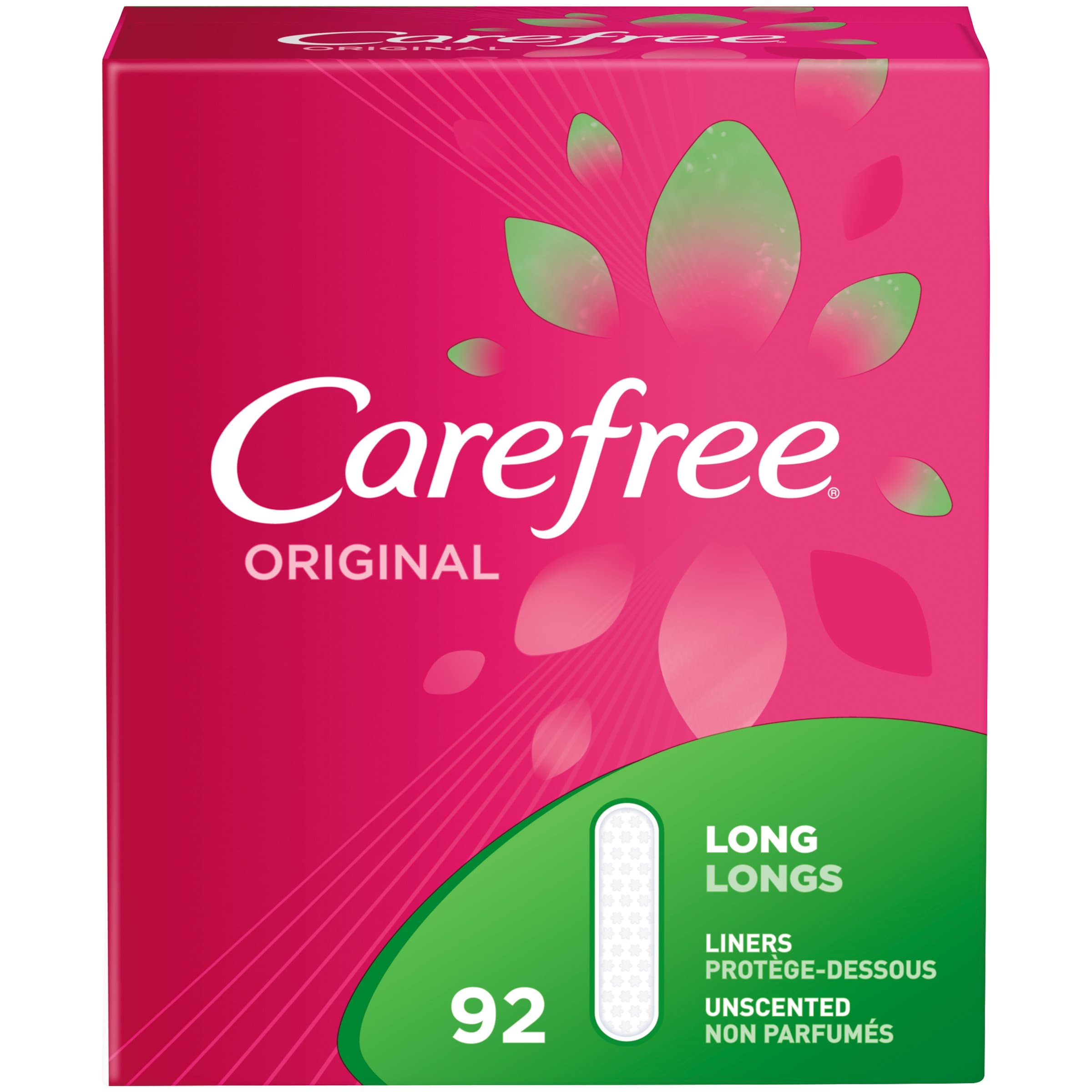 CarefreeOriginal pantiliners, unscented, Long, 92Count