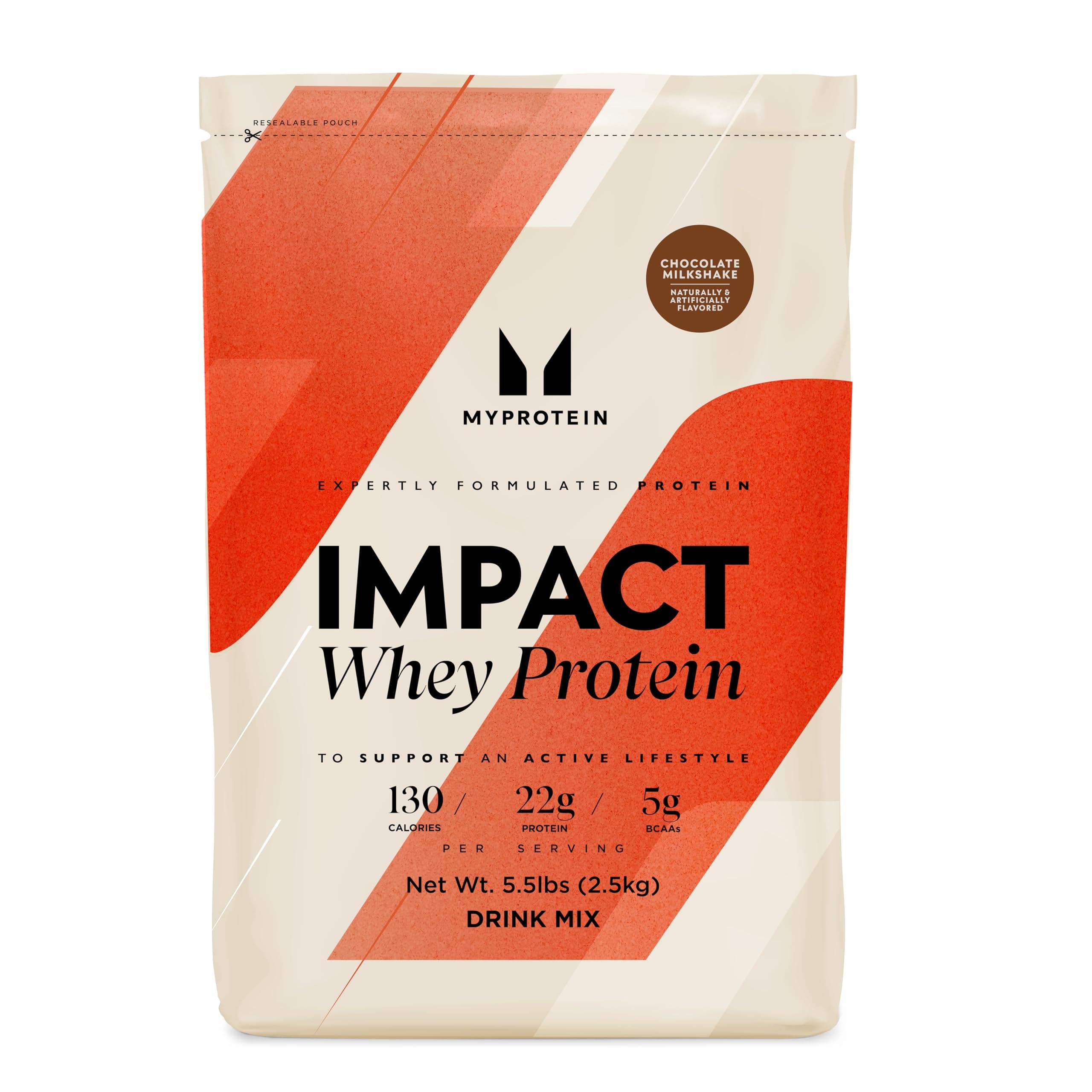 Myprotein Impact Whey Protein Powder, 5.5 Lbs (75 Servings) Chocolate Milkshake, 22g Protein & 5g BCAA Per Serving, Protein Shake for Superior Performance, Muscle Strength & Recovery, Gluten Free
