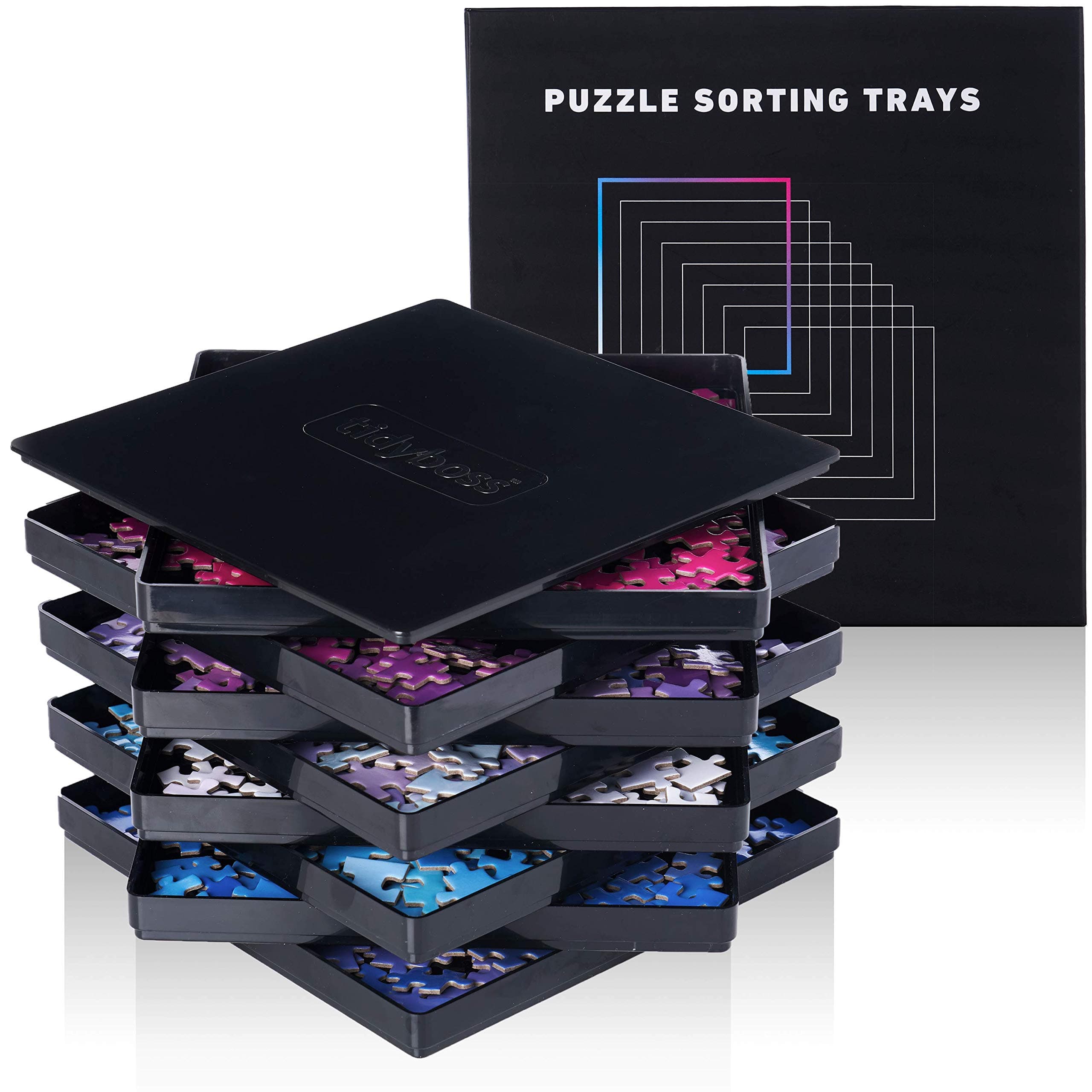10" Black Puzzle Sorting Trays