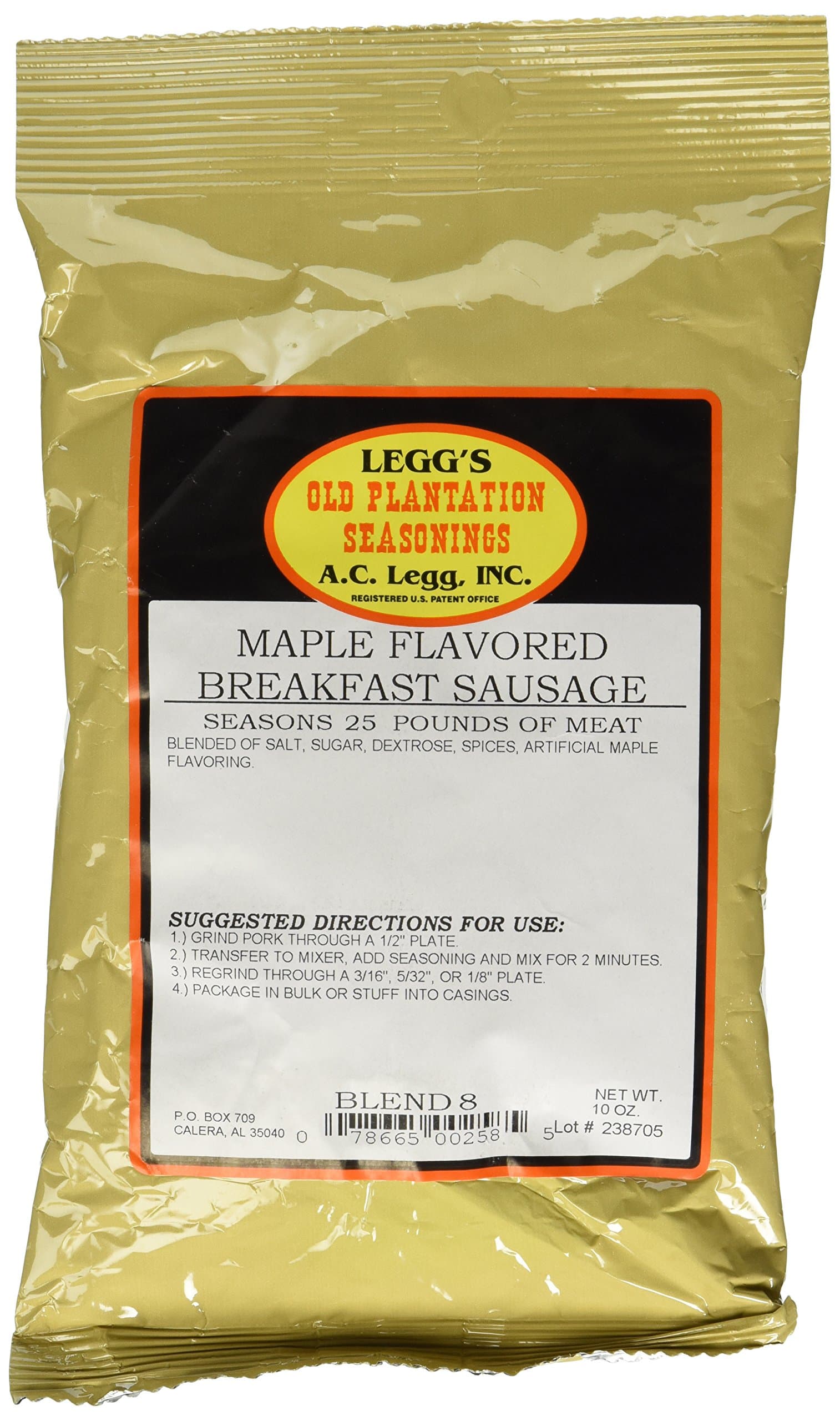 A.c. Legg Maple Flavoured Breakfast Sausage
