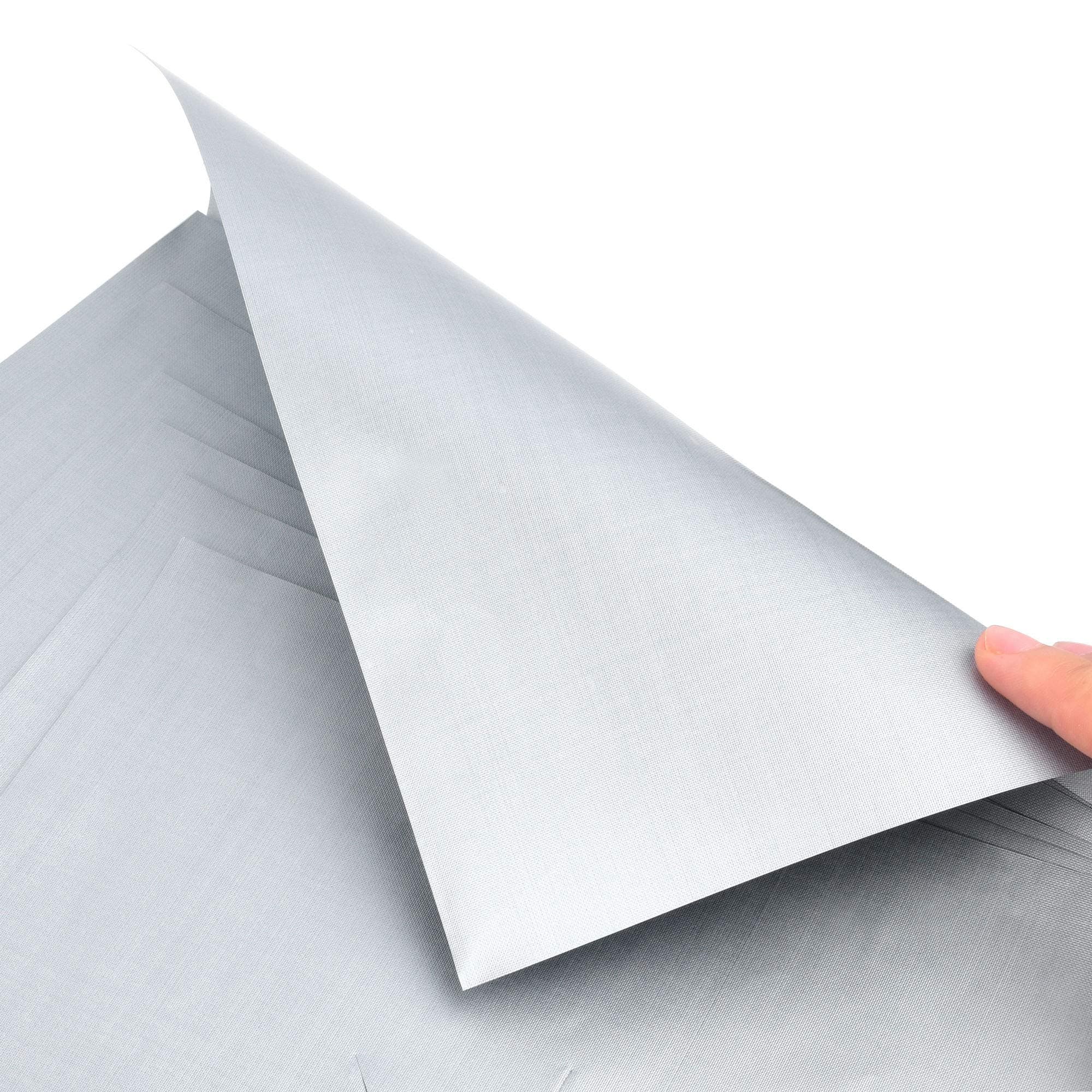 Kitchemy Silver Gas Range Protectors (8 Pack) Stove Burner Covers – Reusable, Non Stick, Heat Resistant Cooktop Cover, Stovetop Protector Liner, Top Tip Liners – Made of Teflon