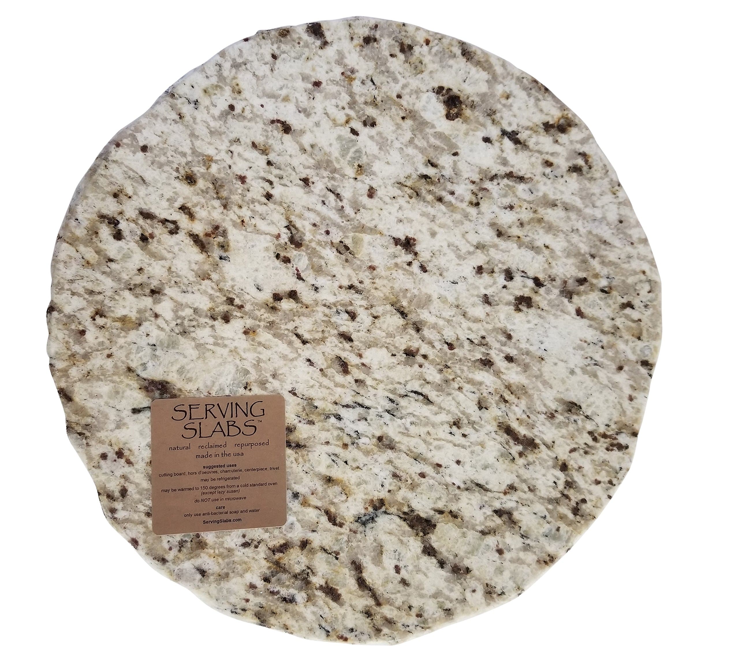 Serving Slab Lazy Susan, Large Brown, 16" Round