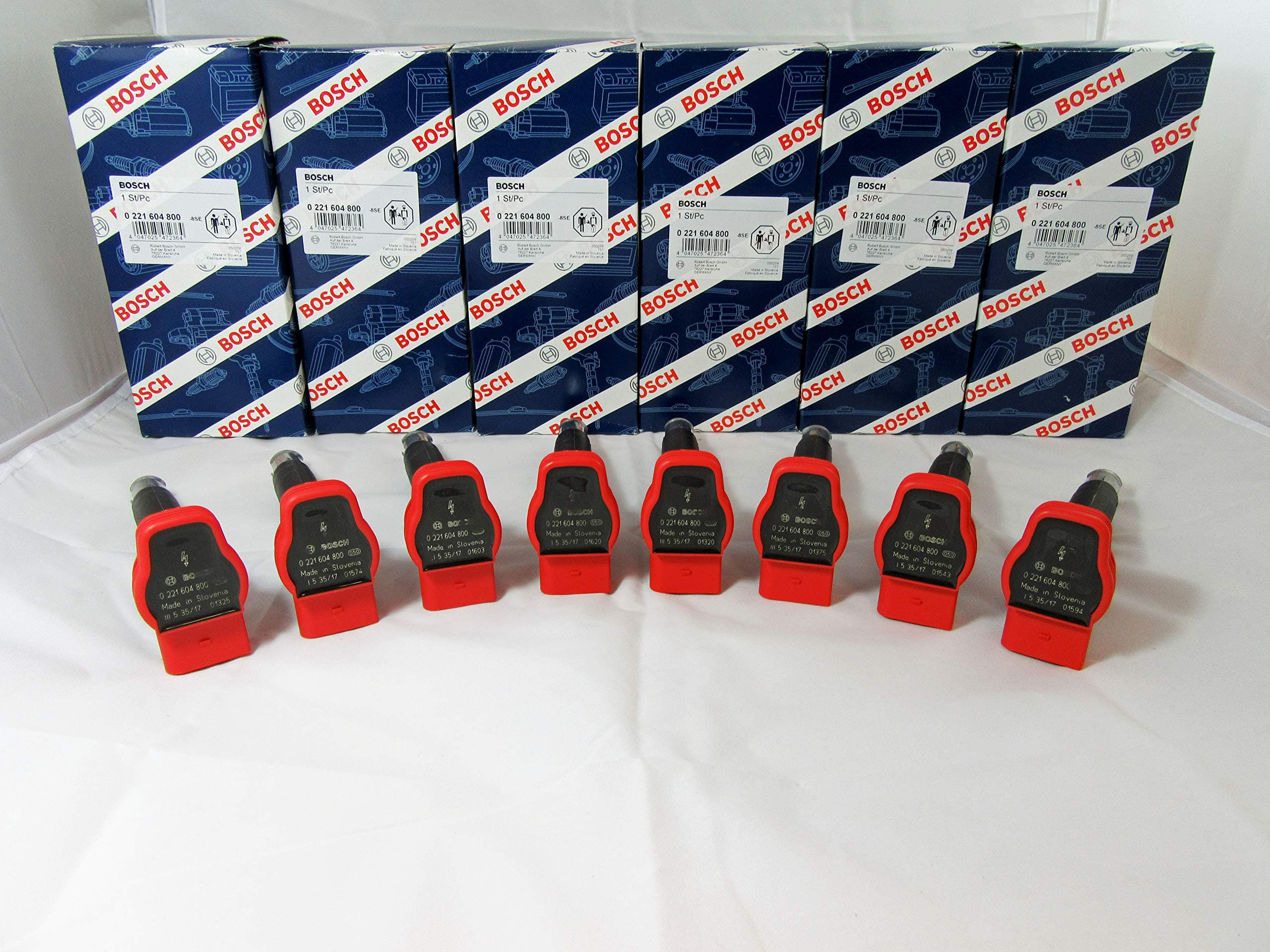 BOSCH 8 Piece Ignition Coil Set - 0221604800 - OEM