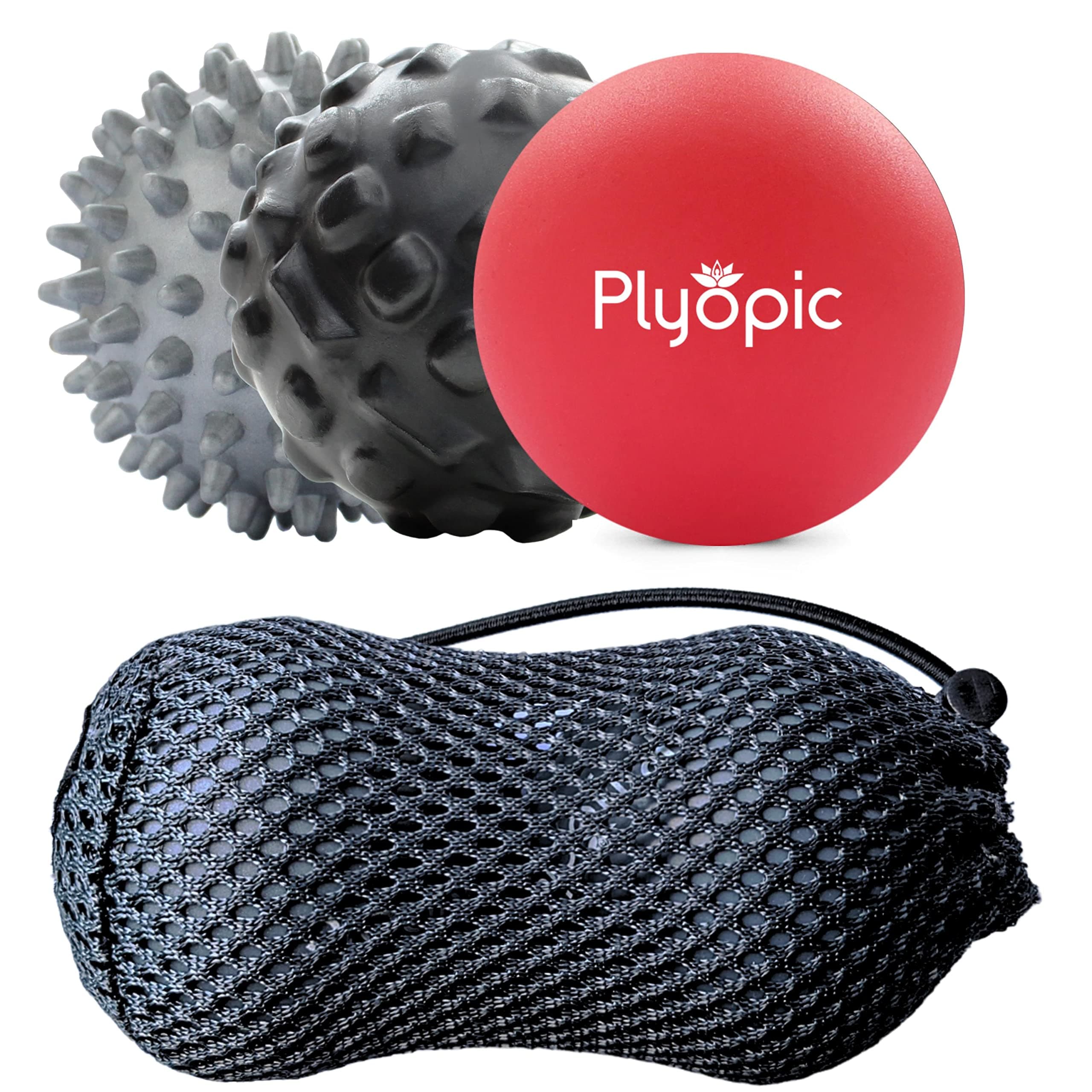 Double Massage Ball Set - with Peanut Ball Bag - For Deep Tissue Muscle Recovery, Trigger Point Relief, Yoga, Mobility, Myofascial Release - Eliminate Muscle Pain and Tension in Your Full Body
