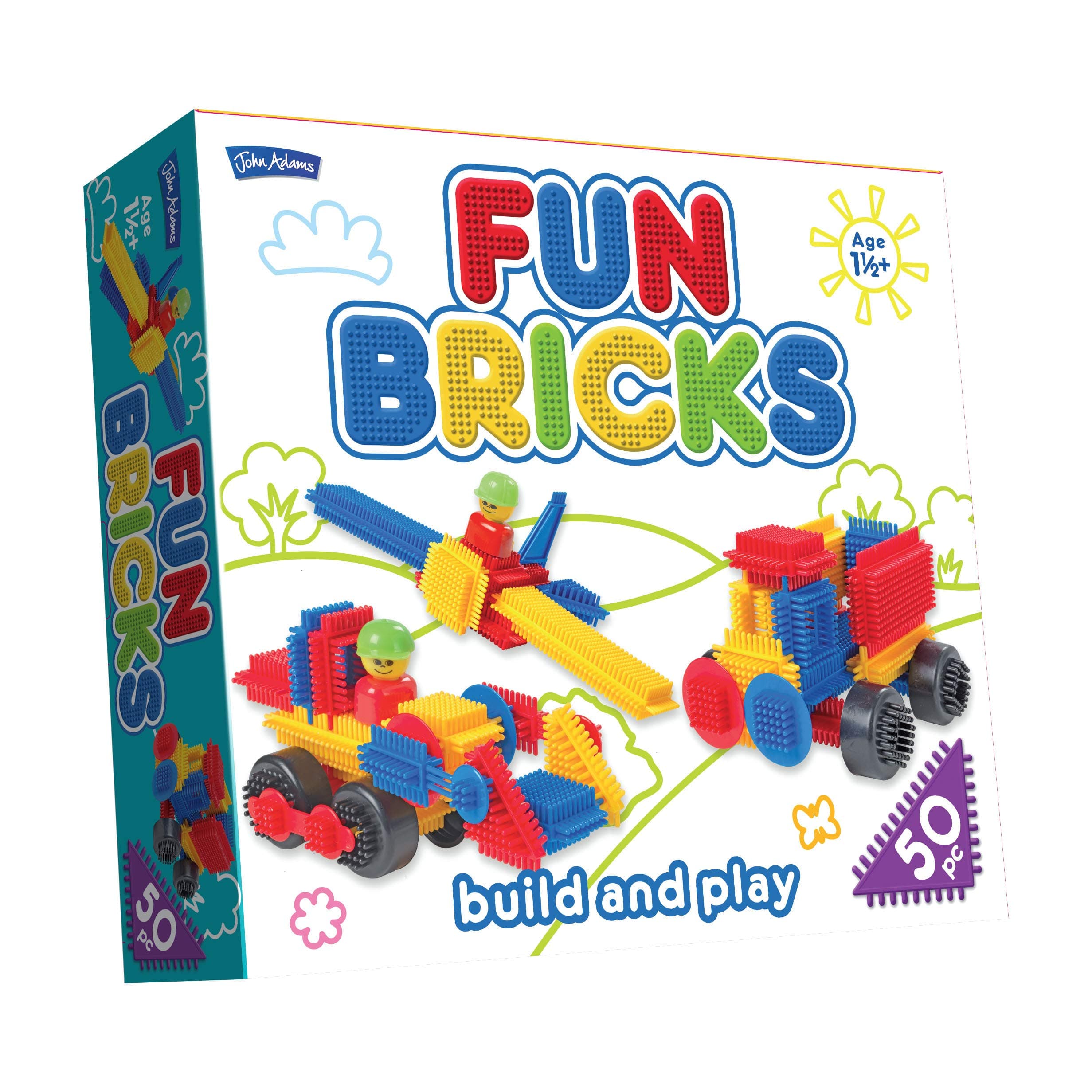John Adams | Fun Bricks 50 Piece Set: Build and play | Preschool Building Blocks | Ages 18m+
