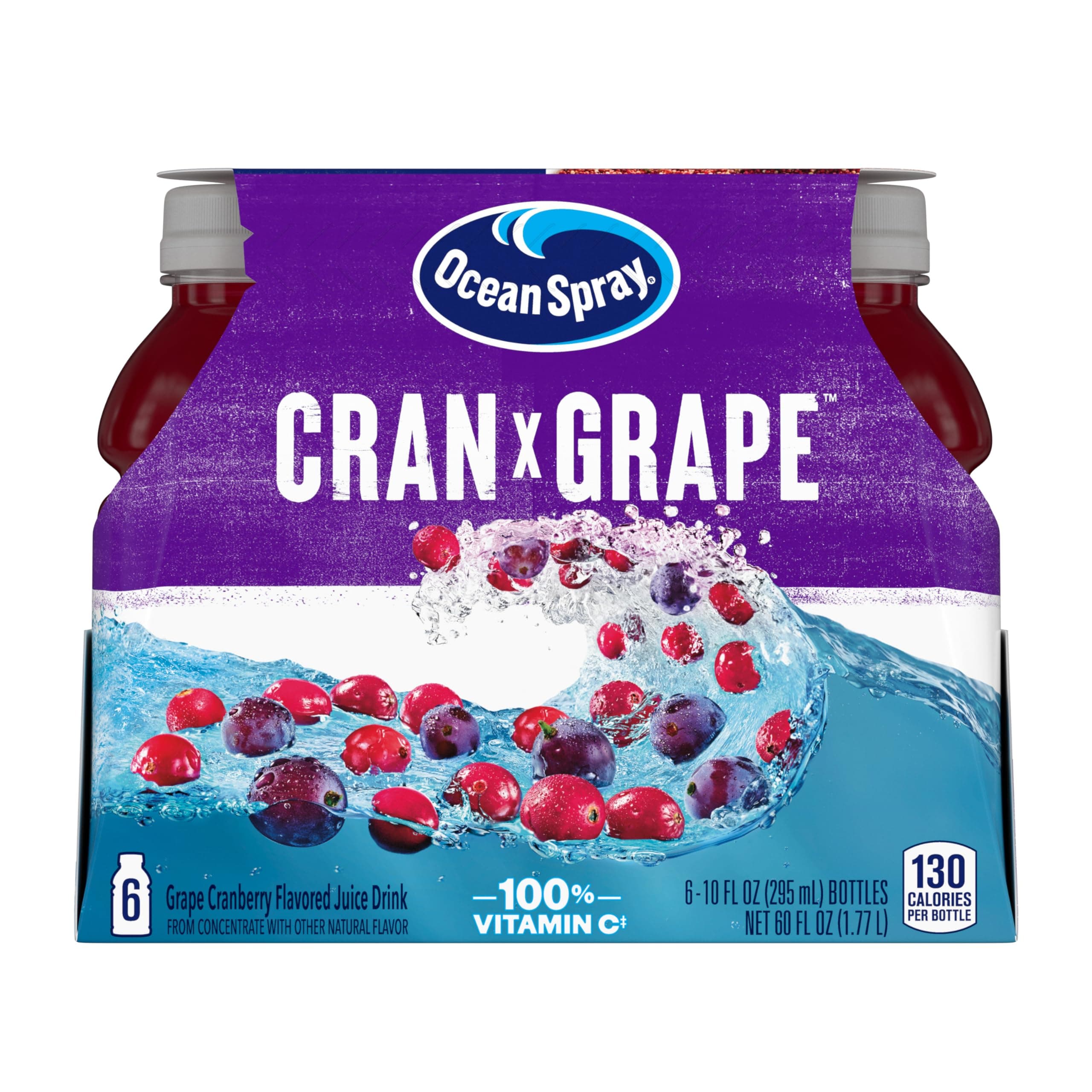 Cran-Grape® Cranberry Grape Juice Drinks, 10 Fl Oz Bottles, 6 Count