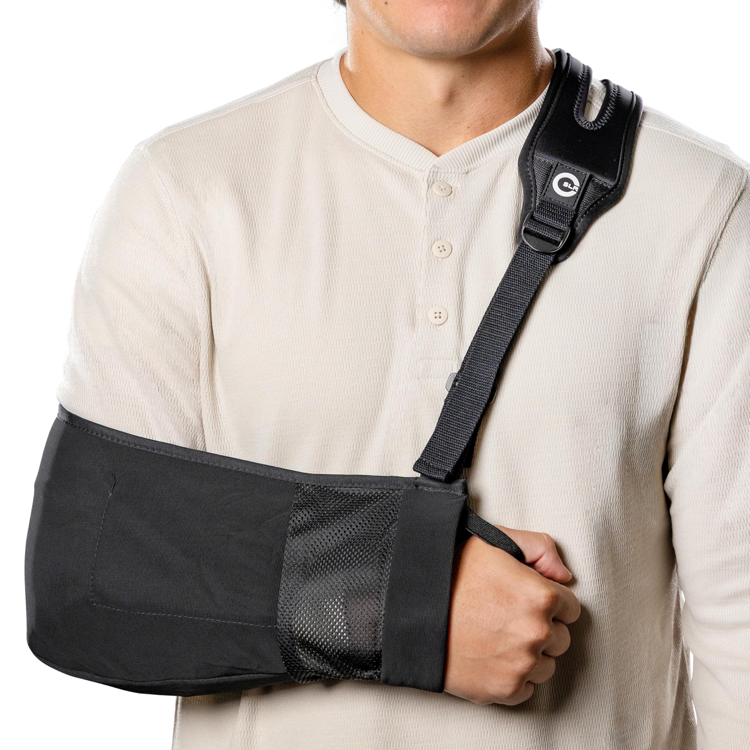 Medical Arm Sling with Split Strap Technology, Ergonomic Design By Custom SLR