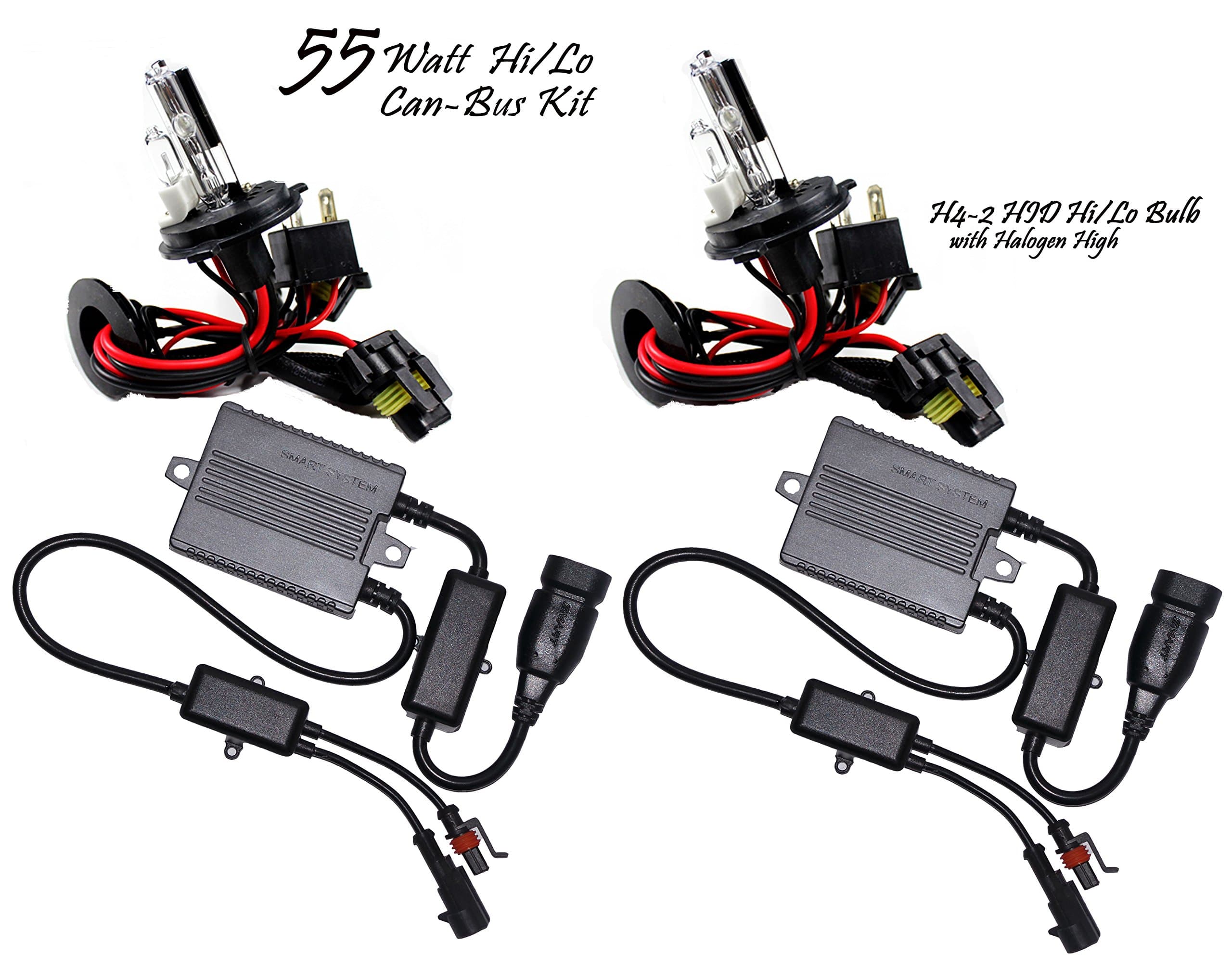 55 Watt (Plug n Play) w/Halogen High CAN-BUS HID KIT (9008 / H13 High Low , 6000k Crystal White)