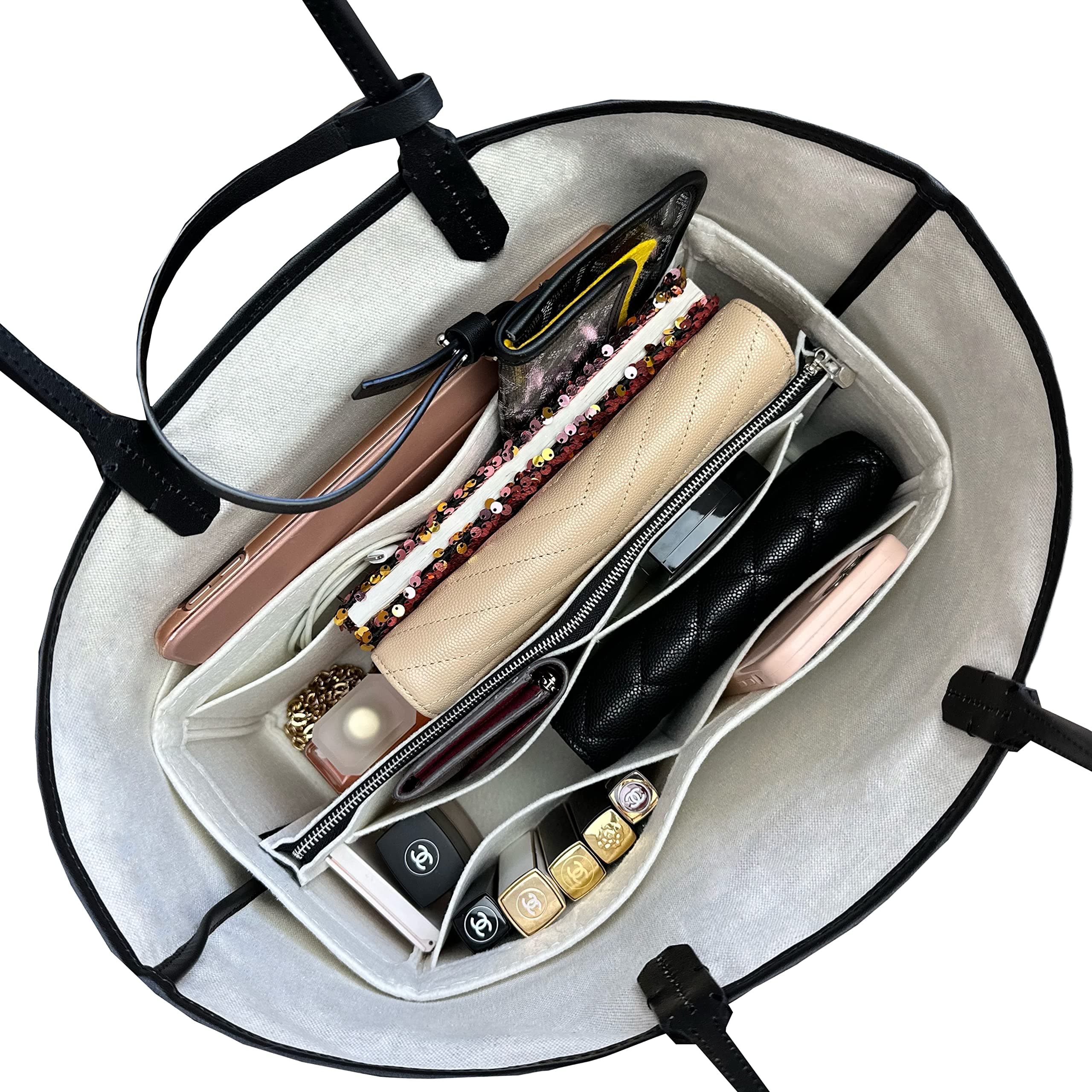 Divitize Premium Purse Organizer compatible with St. Louis PM/GM Tote Bag Insert — Perfect Fit, Durable Quality Felt, Full Coverage, 24+ Shades (For St Louis PM, Red)