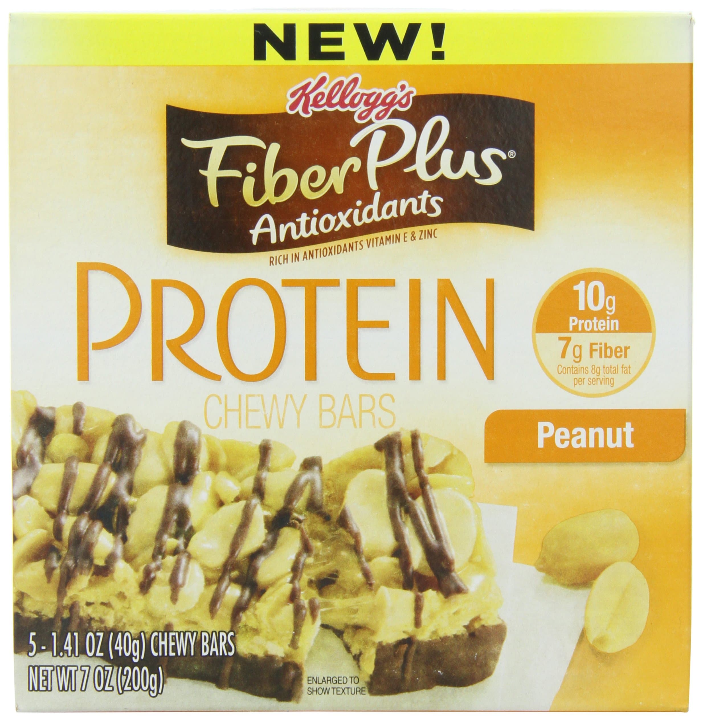 Kellogg's Fiber Plus Protein Bar, Peanuts, 7 Ounce
