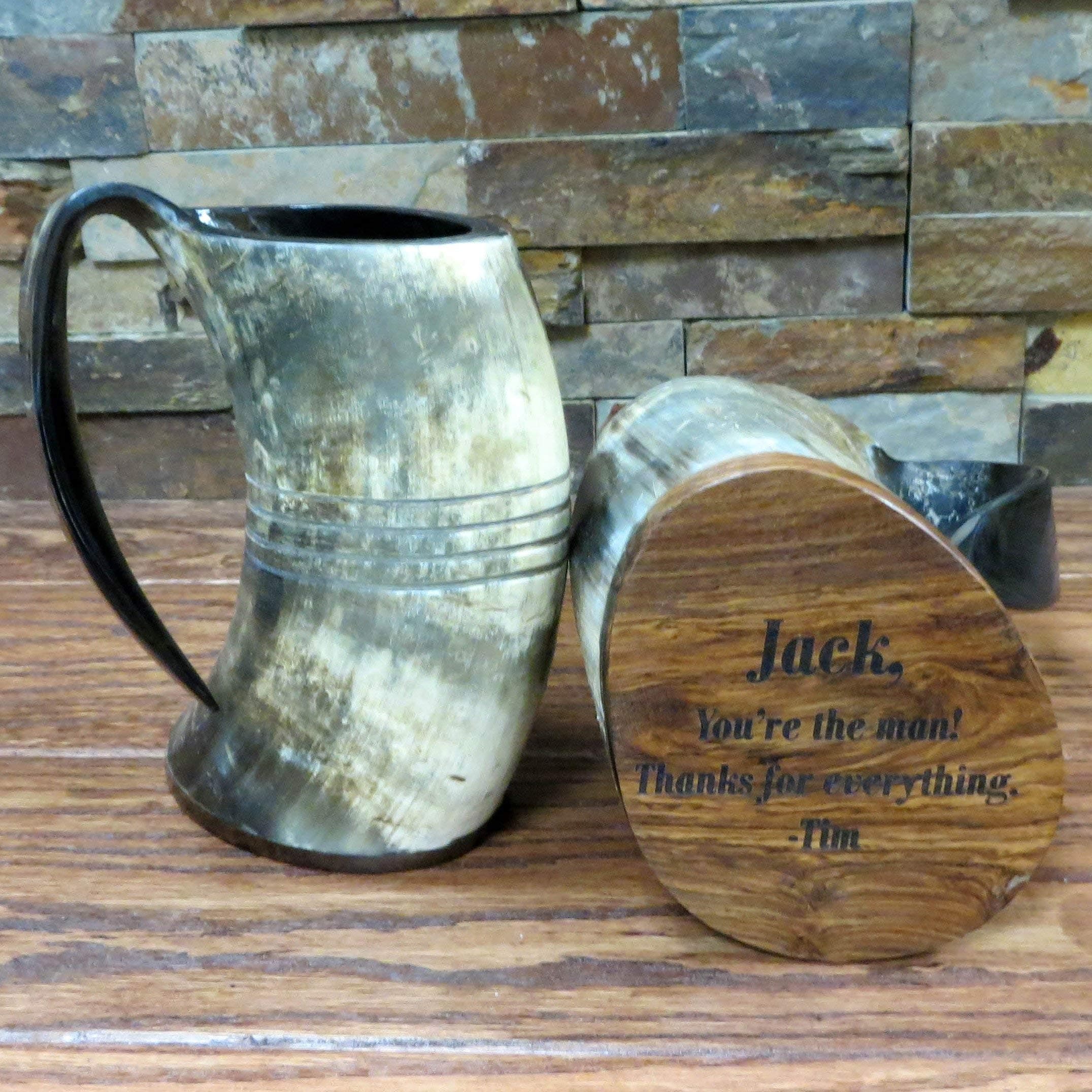 Unique Custom Buffalo Horn Mug Personalized Gift