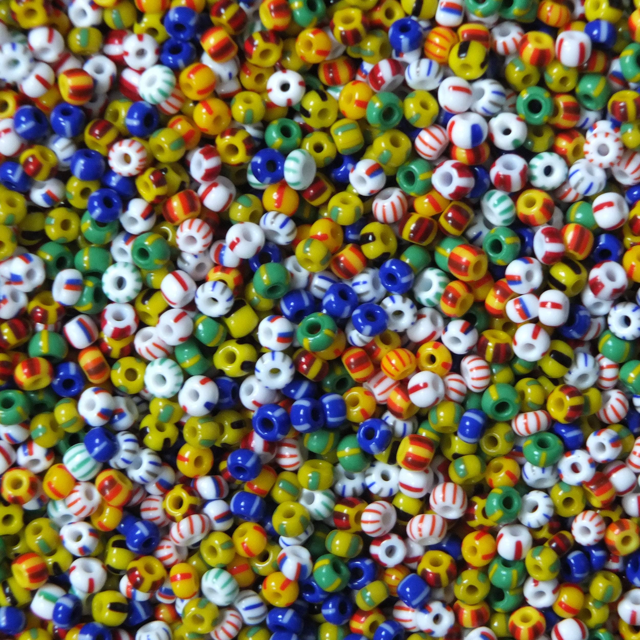 Seed Beads 6/0 E Beads Czech Glass Striped Stripey Stripe Mix