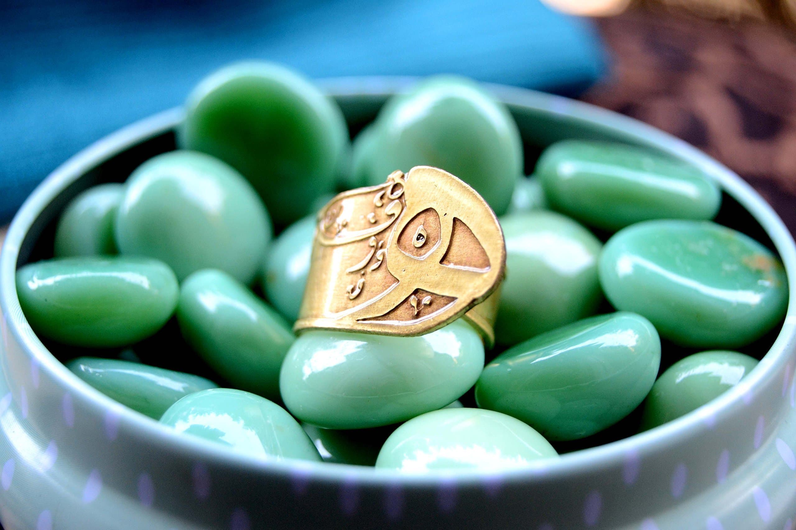 Copper Ring with Scattered Arabic letters engraved into the ring, wide adjustable ring, Gift for her, exotic, one of a kind unique ring