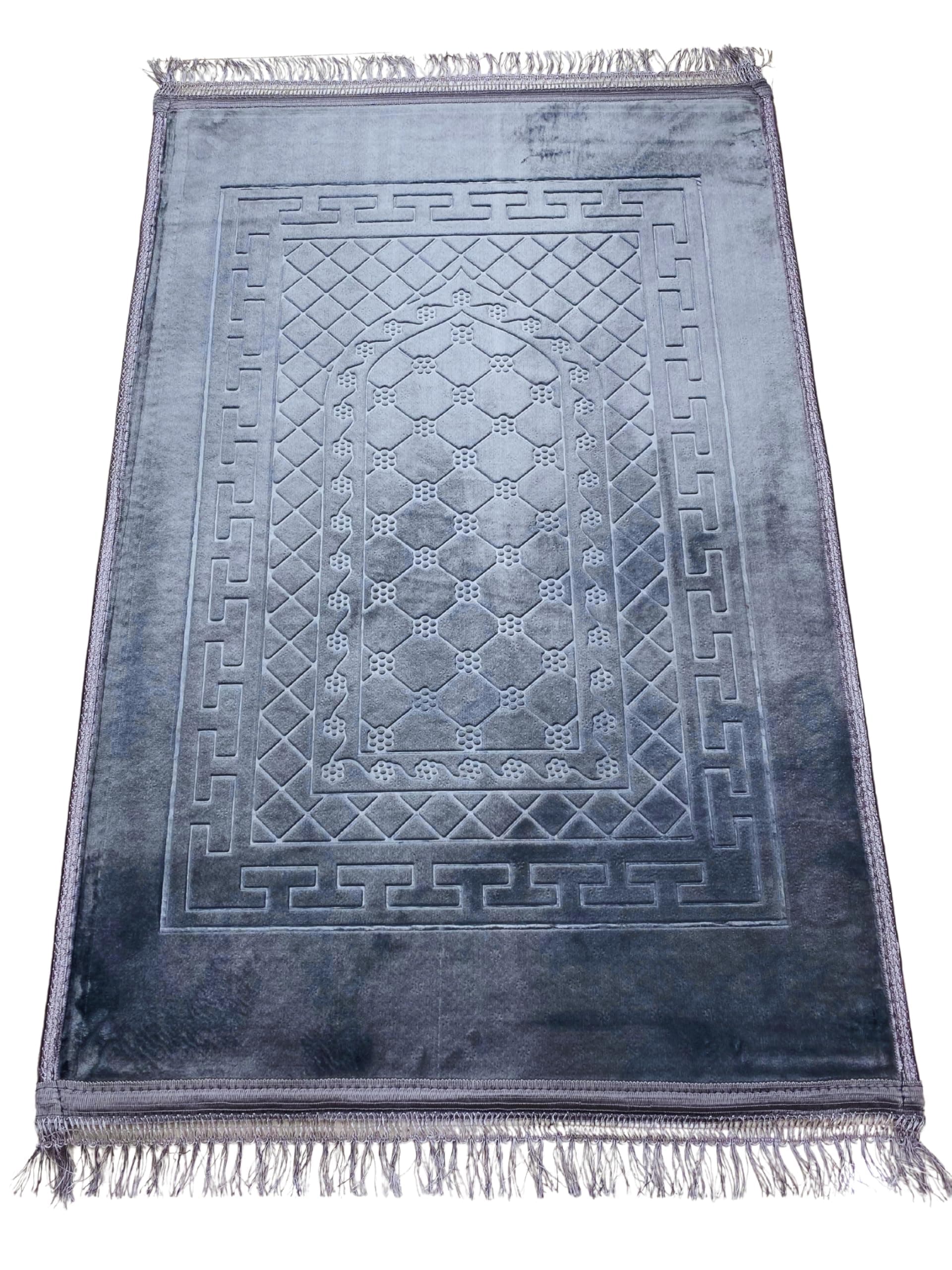 YNH Premium Quality Prayer Mat 80x120 cm Plain – Soft, Comfortable, and Durable for Daily Use, prayer rug, (Grey)