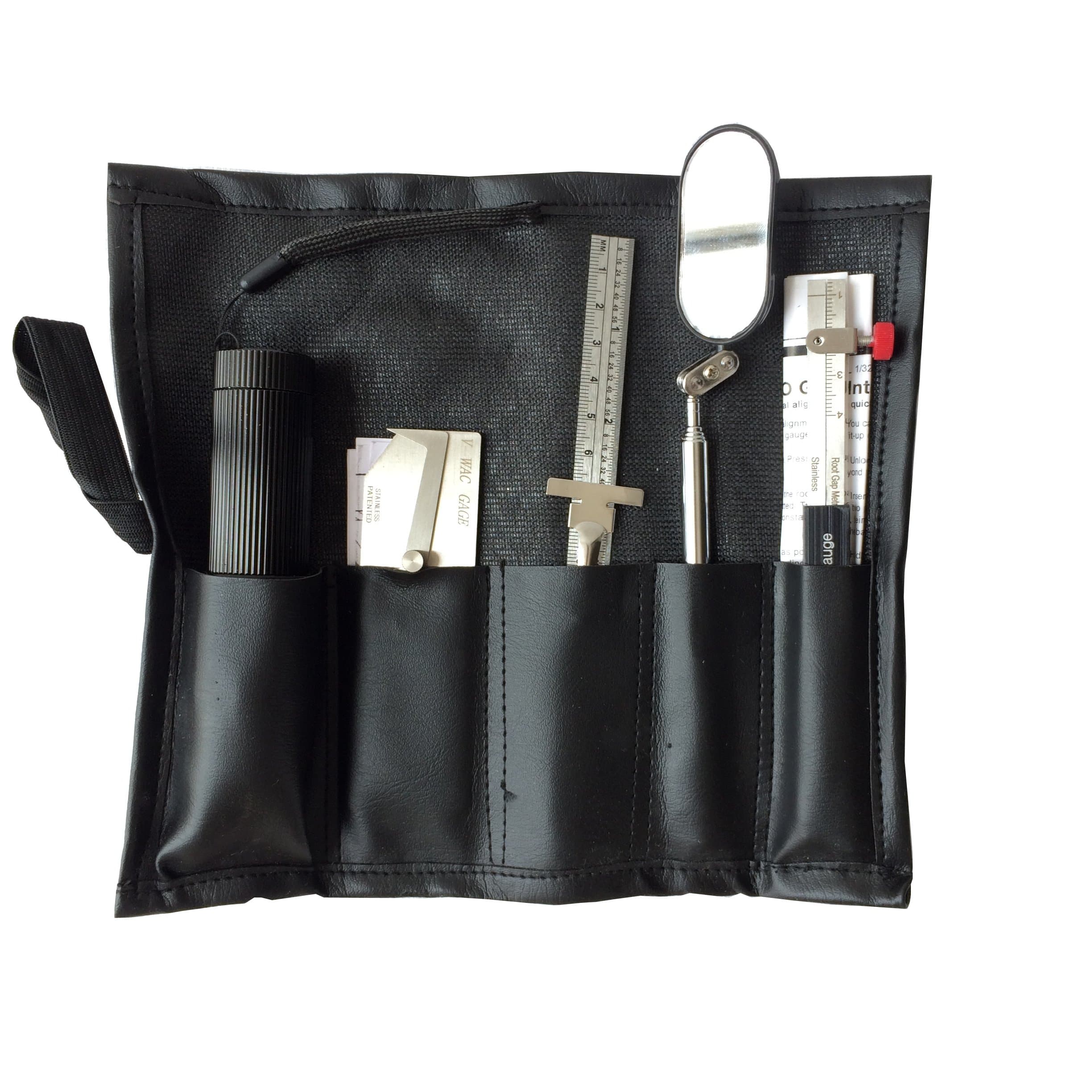 Welding Gauge Inspection Tool Kit Flashlight, V-WAC Undercut, 0-150mm ruler, inspection mirror, Internal HI-LO gauge 5PCS/SET