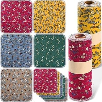 50 Pcs Reusable Paper Towels Paperless Reusable Cotton Cloths Toilet Absorbent Washable Paper Towels with Roll Kitchen Dishcloth for Kitchen Paperless Dishcloths(Daisy)