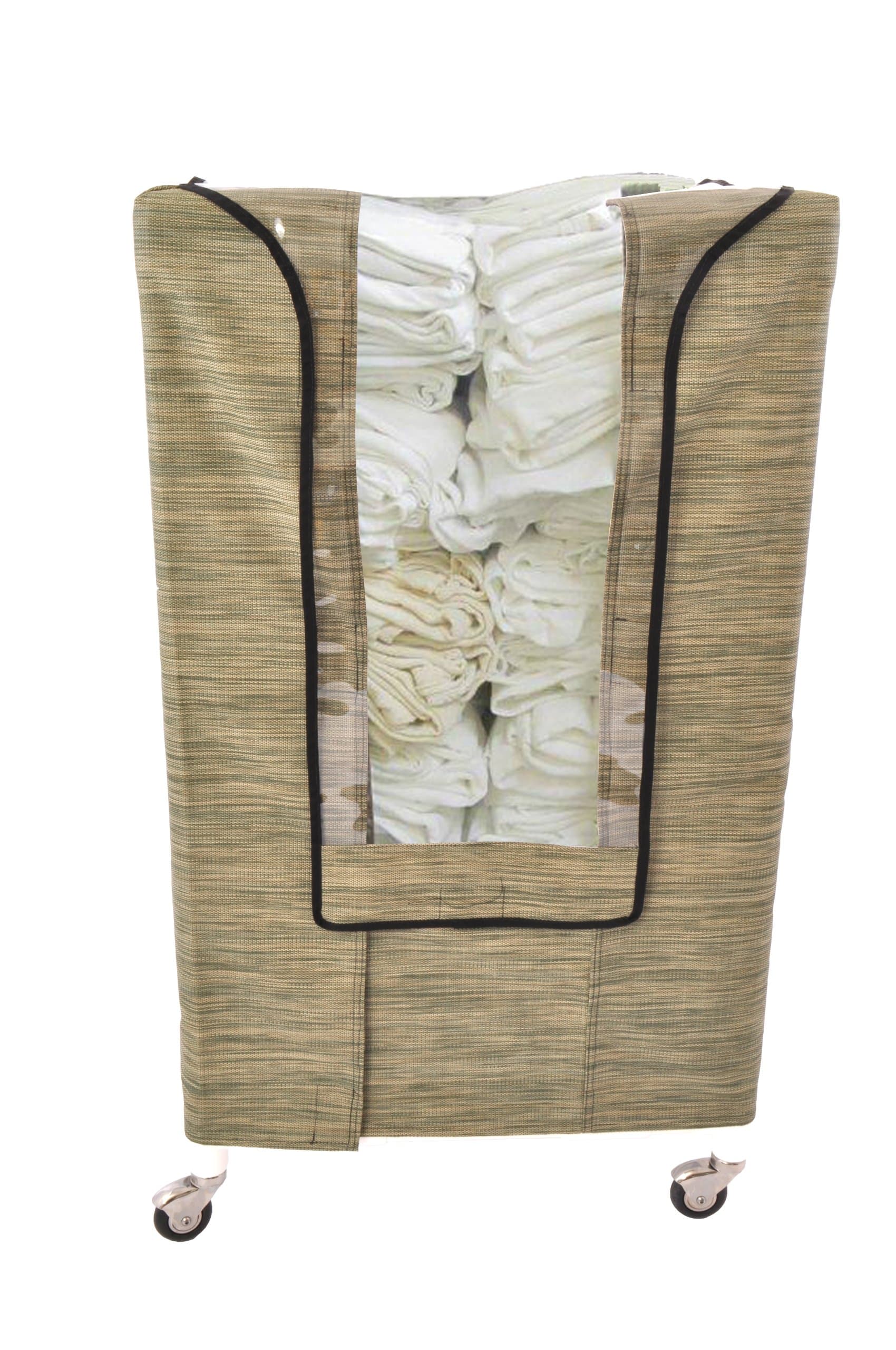 CENTiCARE PC-4000-AF Mobile Covered Storage Cart with Clear Vinyl Front Flap, Autumn Fern Color