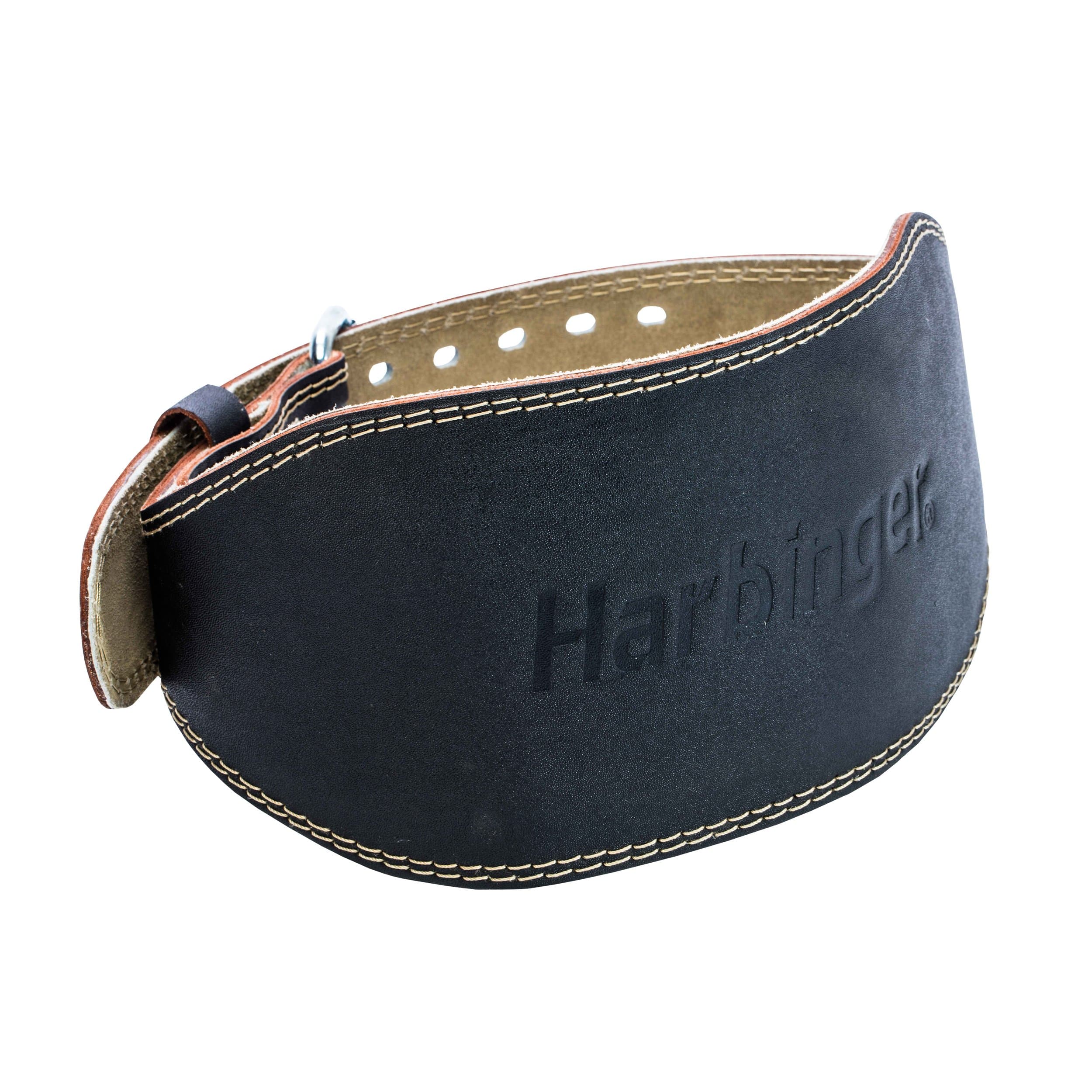 Padded Leather Contoured Weightlifting Belt - 4" or 6” Width - Interior Suede Lining & Foam Cushioning - Heavy-Duty Dual Prong Steel Roller Buckle - for Lifting Support