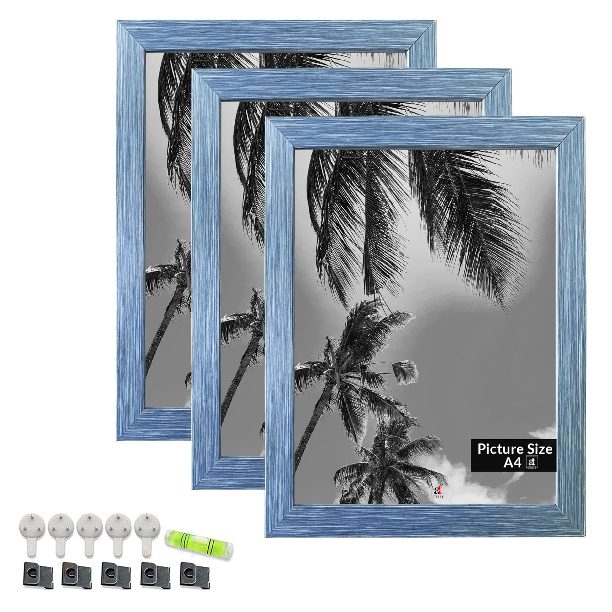 A4 Size Certificate, Document Photo frames Set Of 3 For Home Decoration, Living Room, Office Decoration (Blue, Size: 8" x 12")