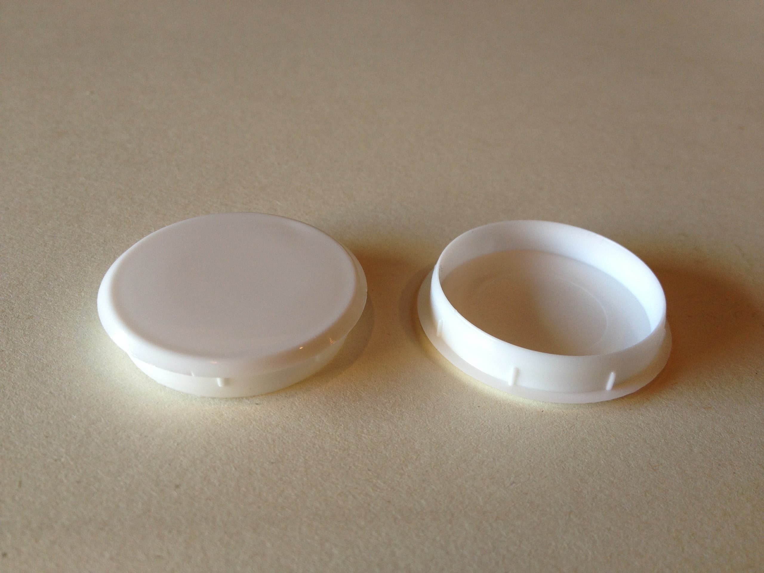 10 x 35mm White Cabinet Hinge Hole Covers
