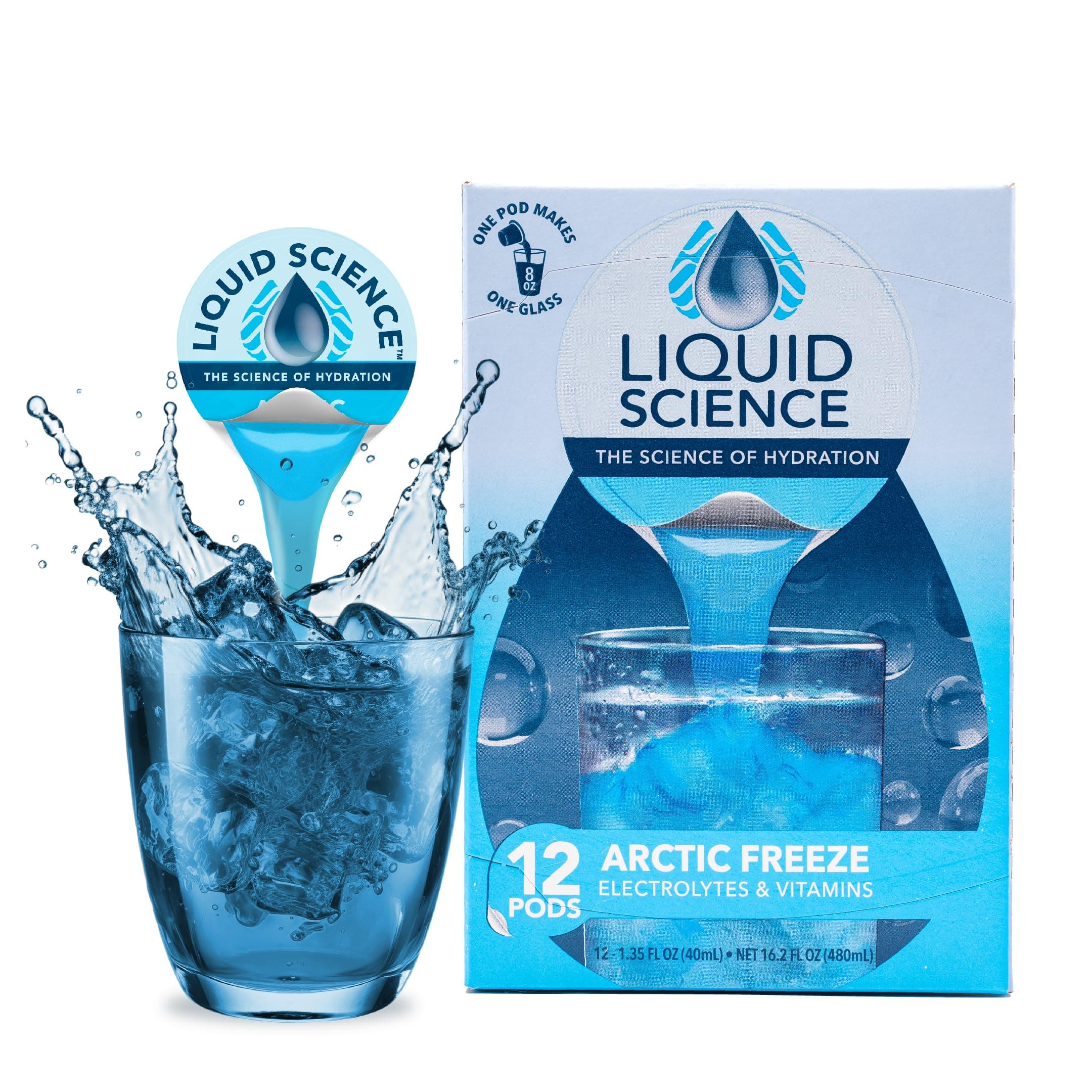 Java House Liquid Science Hydration Concentrate Single Serve Liquid Pods, Peel and Pour, Atctic Freeze, 12 Count